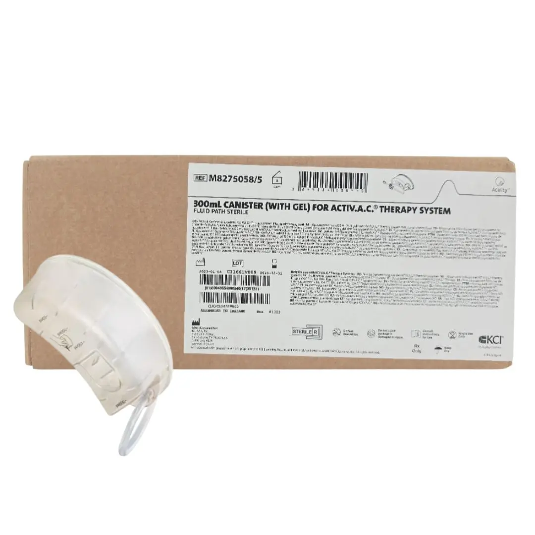 KCI M8275058/5 300mL Canister (With Gel) for ACTIV.A.C. Therapy System BX/5