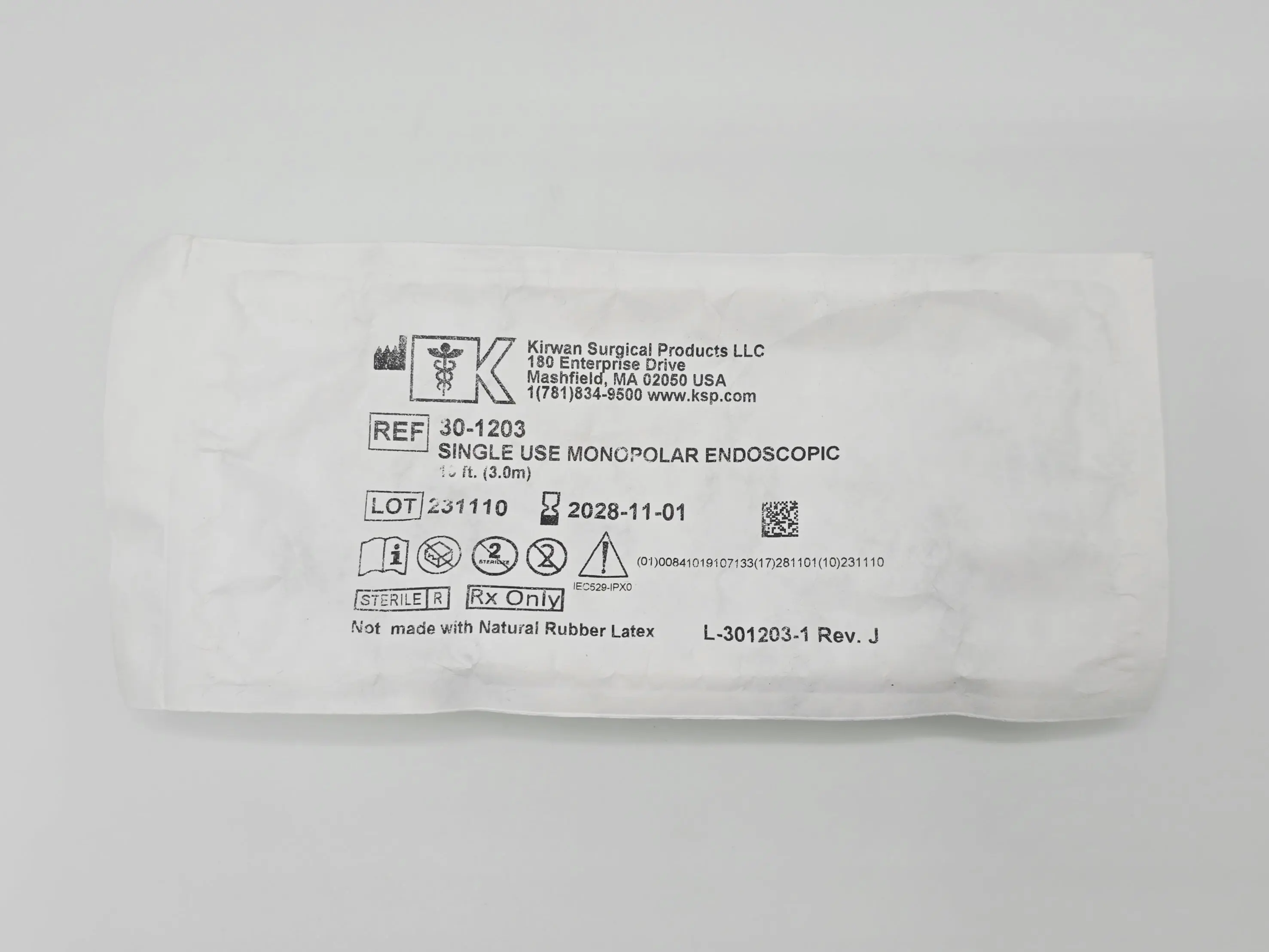 Kirwan 30-1203 Single Use Monopolar Endoscopic Cord 10' - Image 2