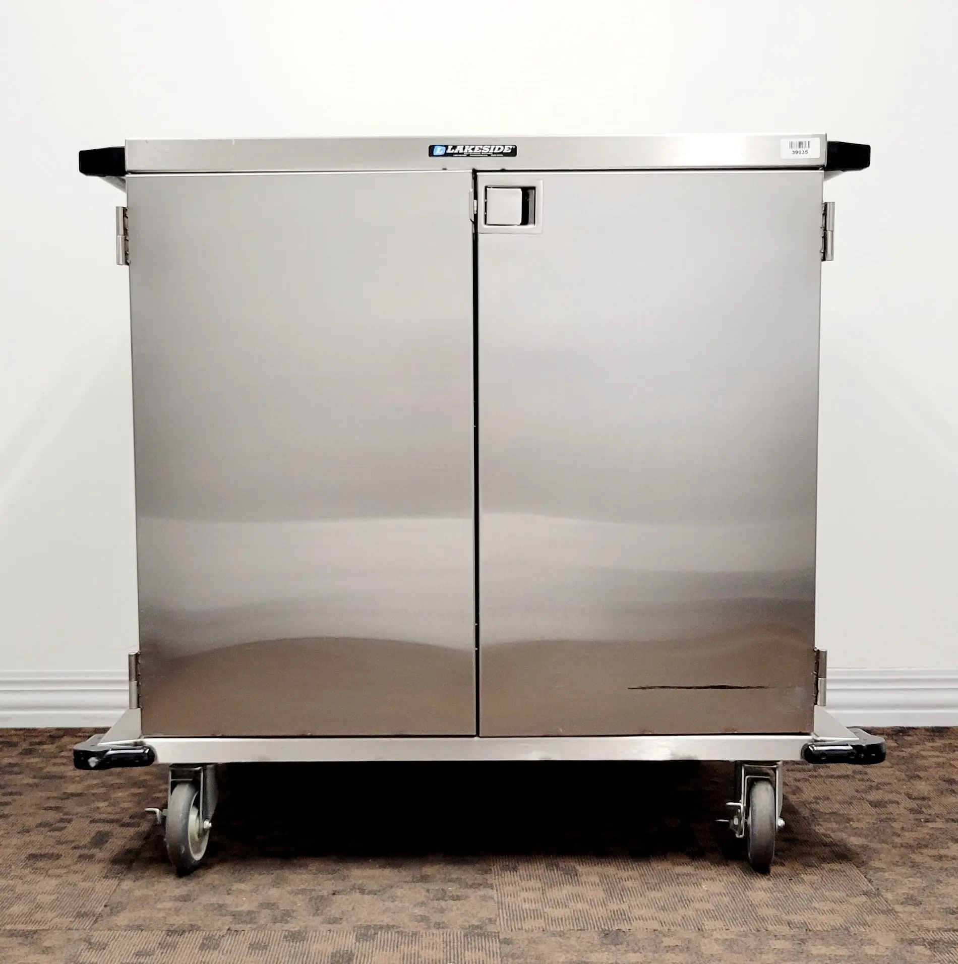 Lakeside Two Door Stainless Cabinet Case Cart 36" Width Wire Shelf - Image 2