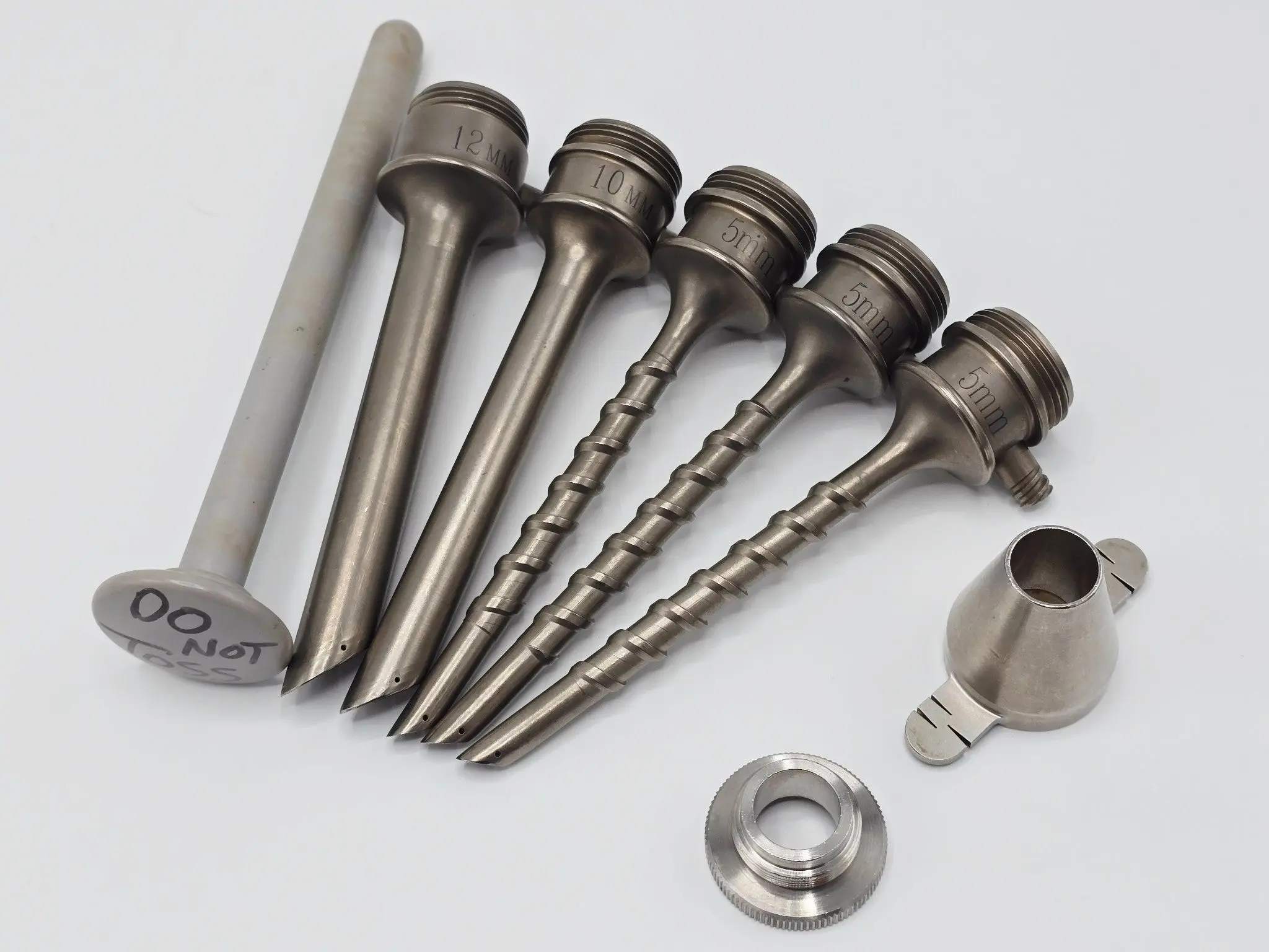 Laparoscopic Trocar Set 5mm/10mm/12mm Cannulas Obturator & Adapter Spiral Shaft - Image 2