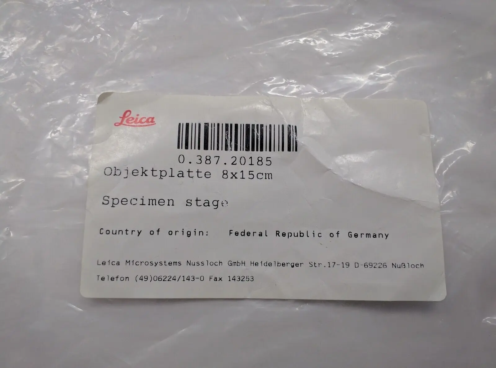 Leica 0.387.20185 Specimen Stage 8 x 15cm - Image 4