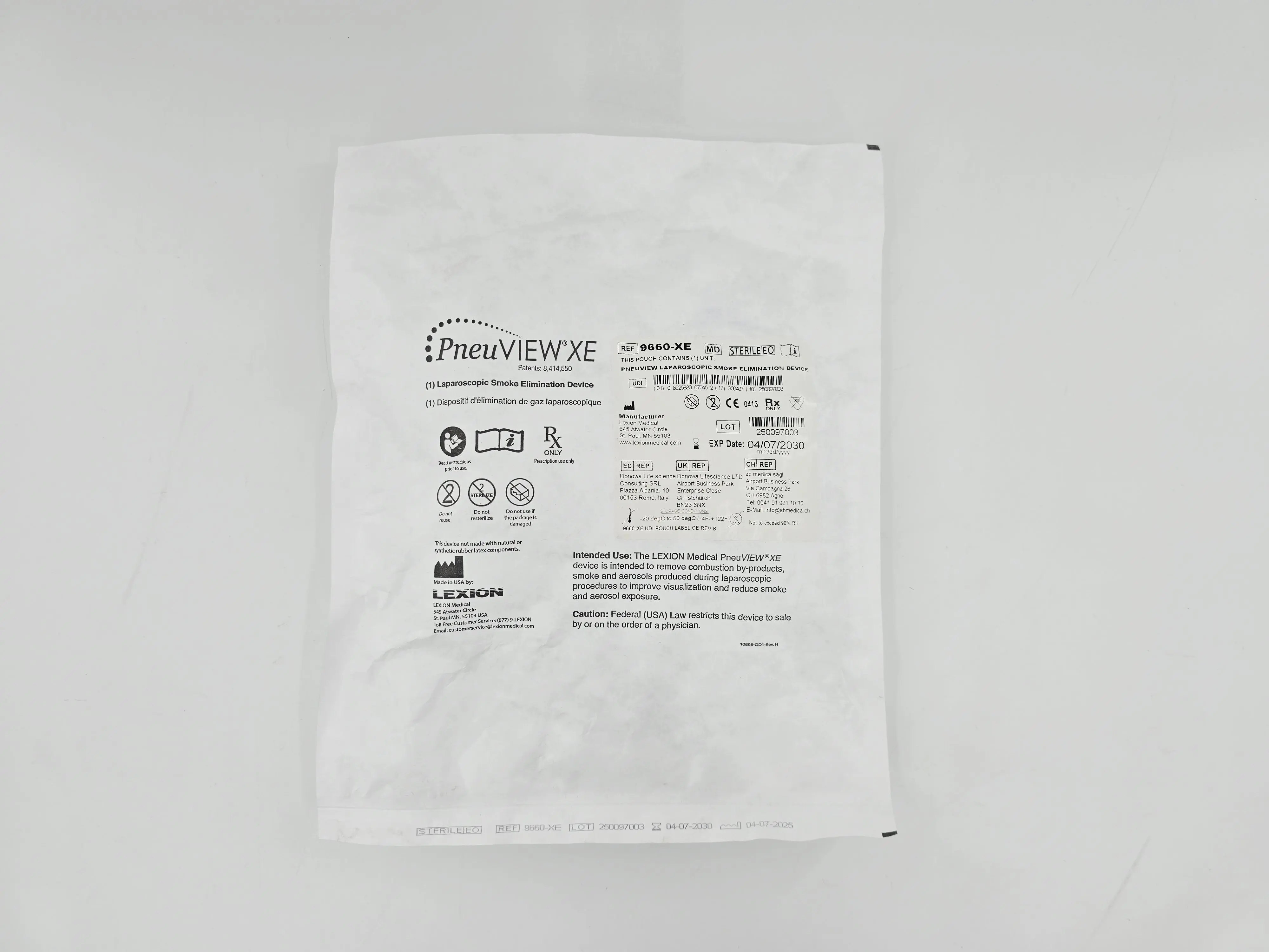 Lexion 9660-XE PneuVIEW XE Laparoscopic Smoke Elimination Device 1/EA - Image 2