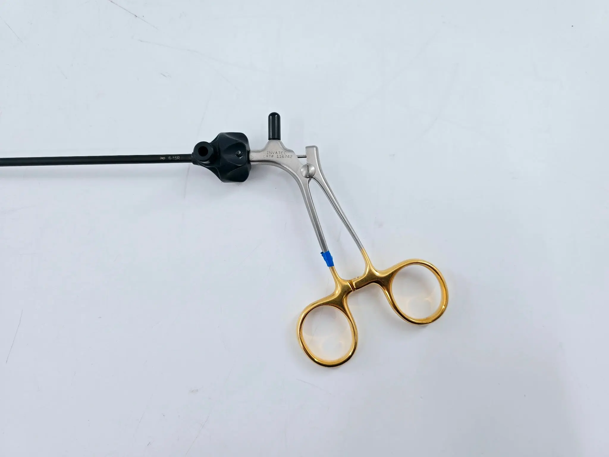 Linvatec 116742 Laparoscopic Grasper Curved Needle Holder TC Insulated 22-1/2" - Image 3