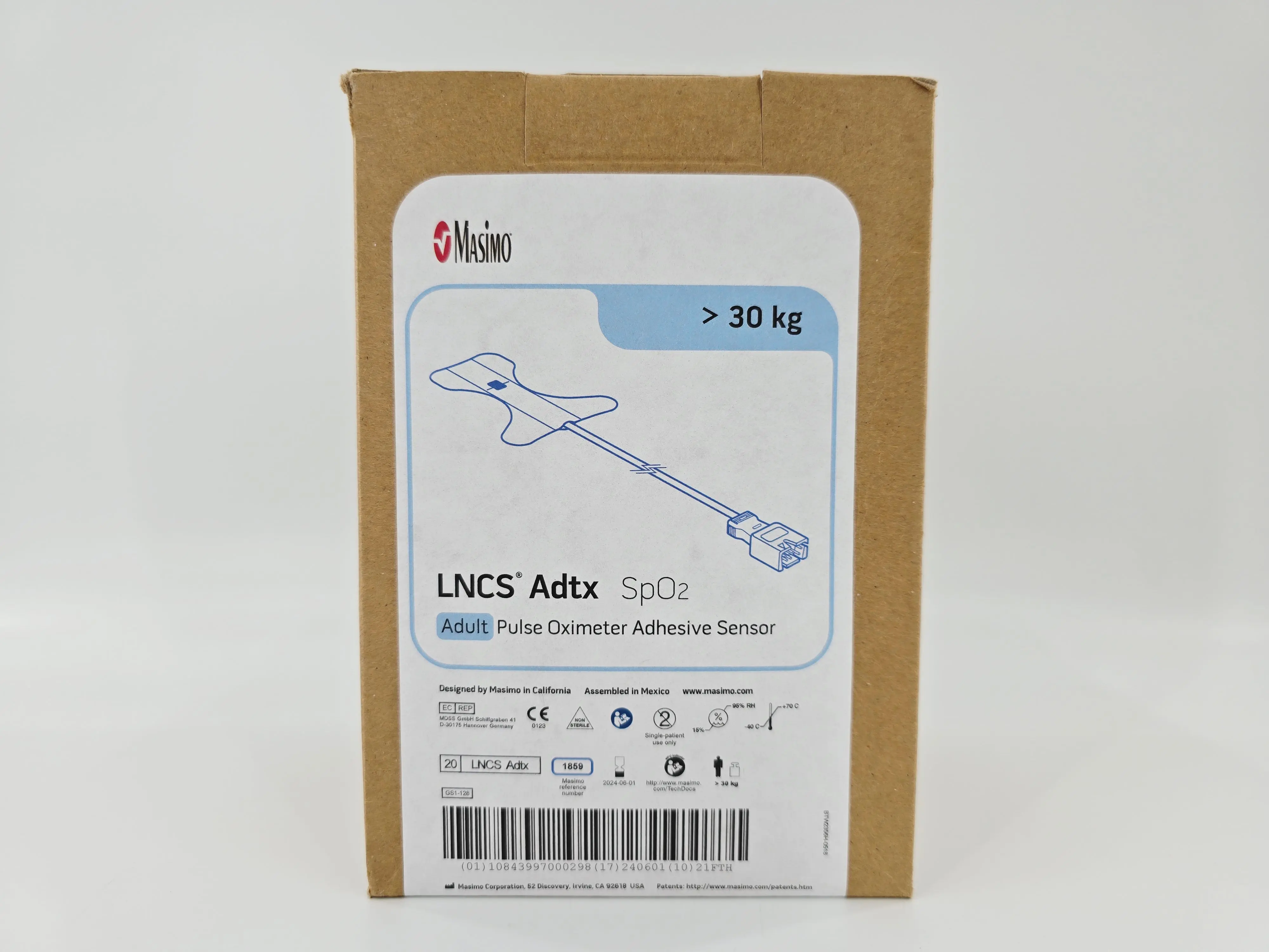 Masimo 1859 MasimoSET LNCS Adtx SpO2 Adult Pulse Oximeter Adhesive Sensor BX/20 - Image 2