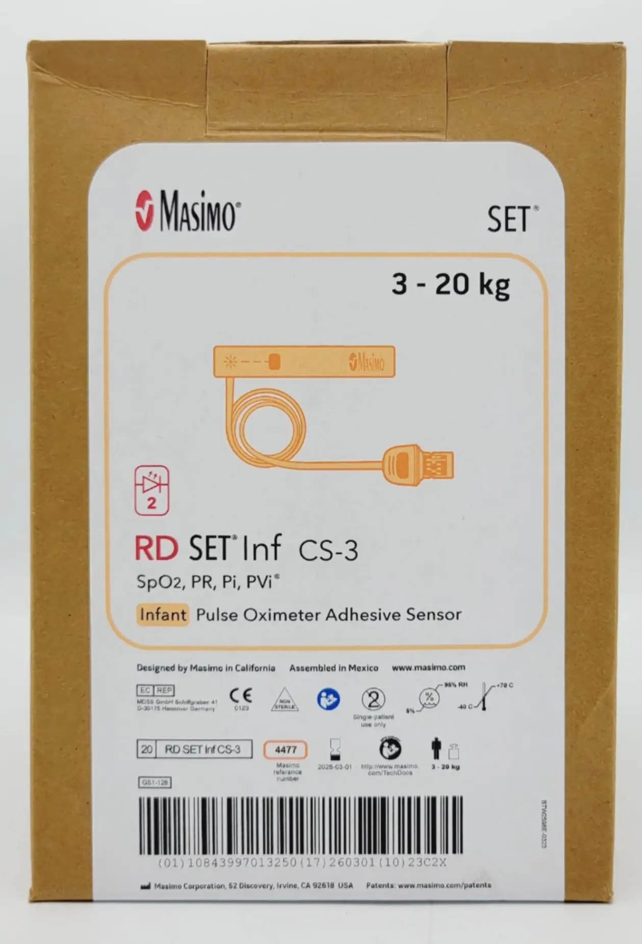 Masimo 4477 Neo CS3 Infant Pulse Oximeter Adhesive Sensors Box of 20 - Image 3