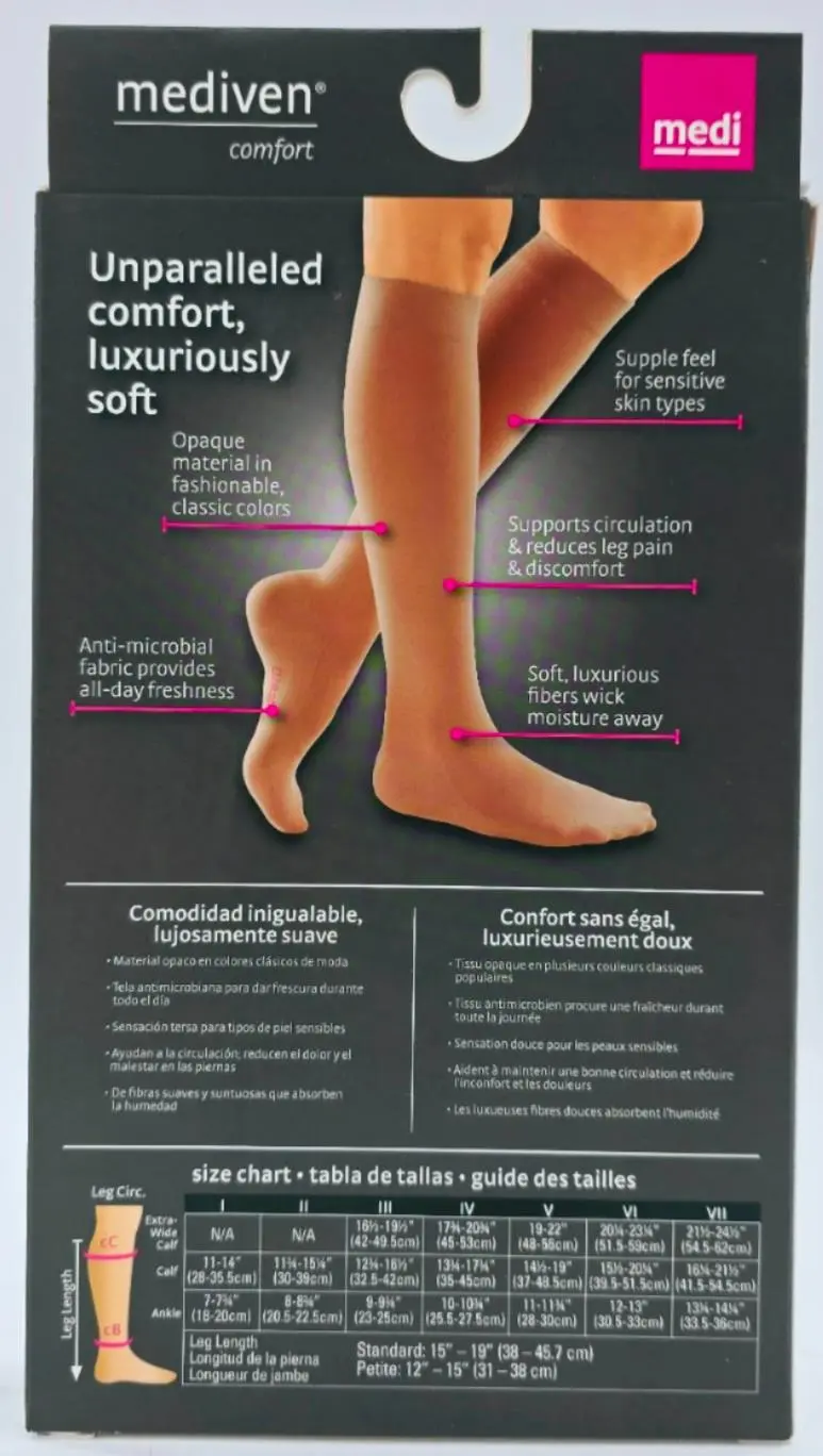 Medi 46103 Comfort Women's Calf High, Closed Toe, (Size: III) 20-30mmHg Natural - Image 4