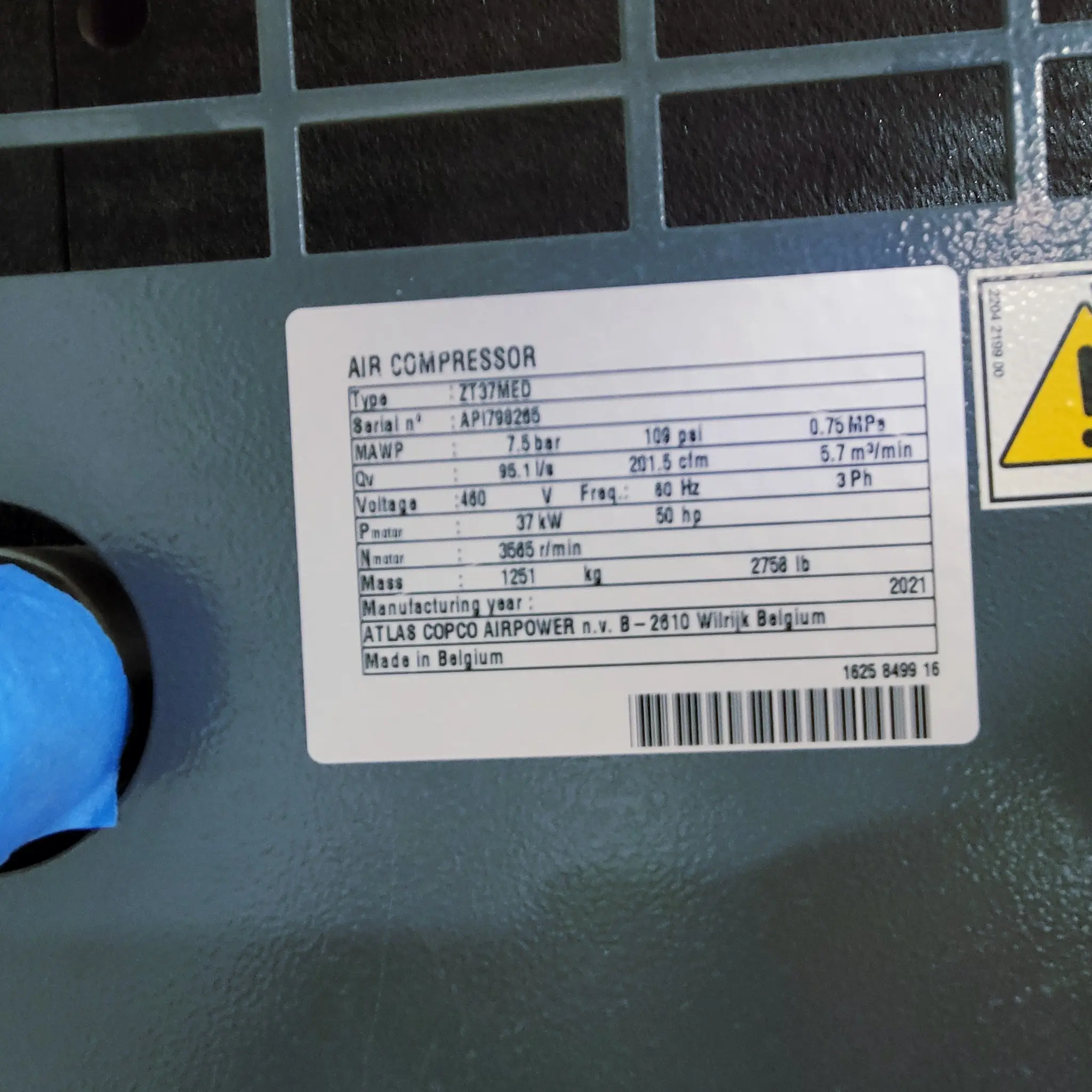 Atlas Copco ZT 37-MED Medical Air Compressor 2 Compressors, Dryer and Tank - Image 12