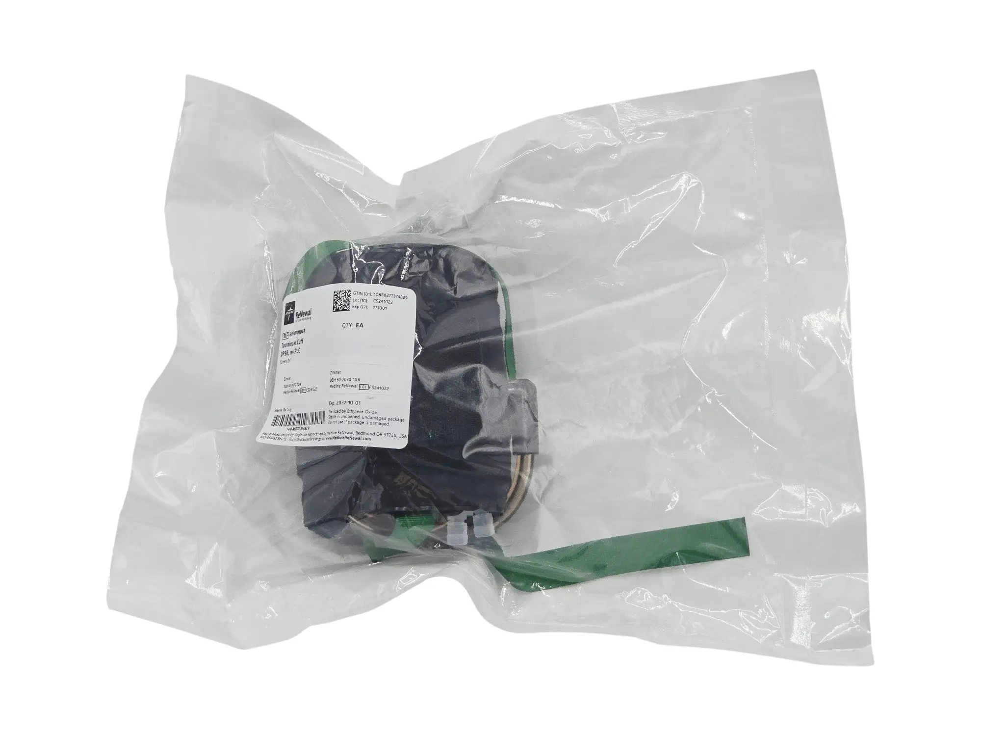 Medline 607070104R Tourniquet Cuff 24" Dual-Port Single-Bladder