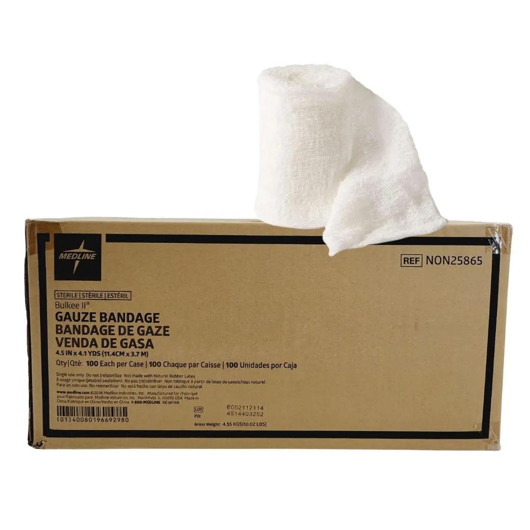 Medline Bulkee II Gauze Bandage 4.5" x 4.1 yd NON25865 Case of 100 Sterile Rolls