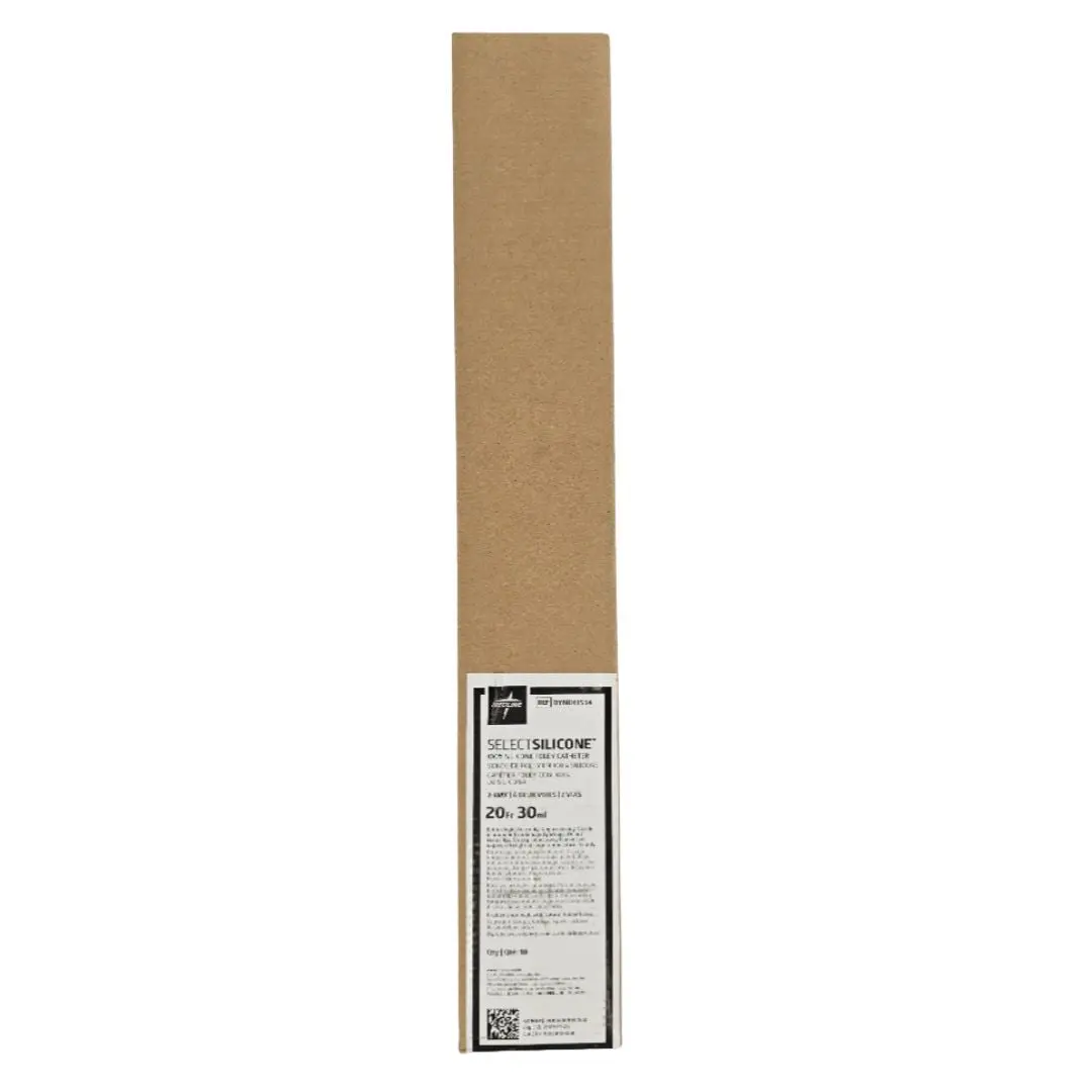 Medline DYND11534 SELECTSILICONE Foley Catheter 100% Silicone 2-Way 20Fr. 30mL BX/10