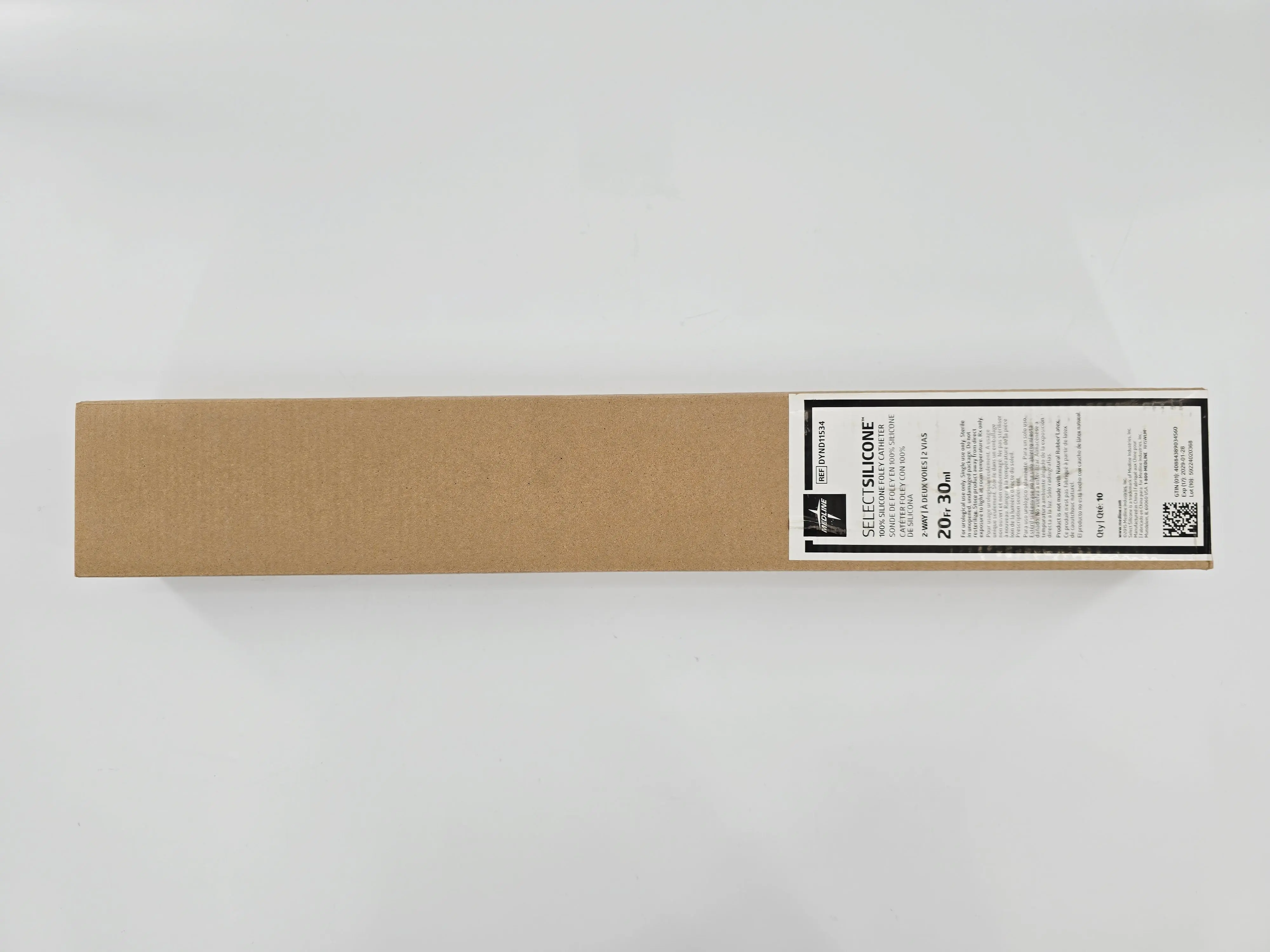 Medline DYND11534 SELECTSILICONE Foley Catheter 100% Silicone 2-Way 20Fr. 30mL BX/10 - Image 2
