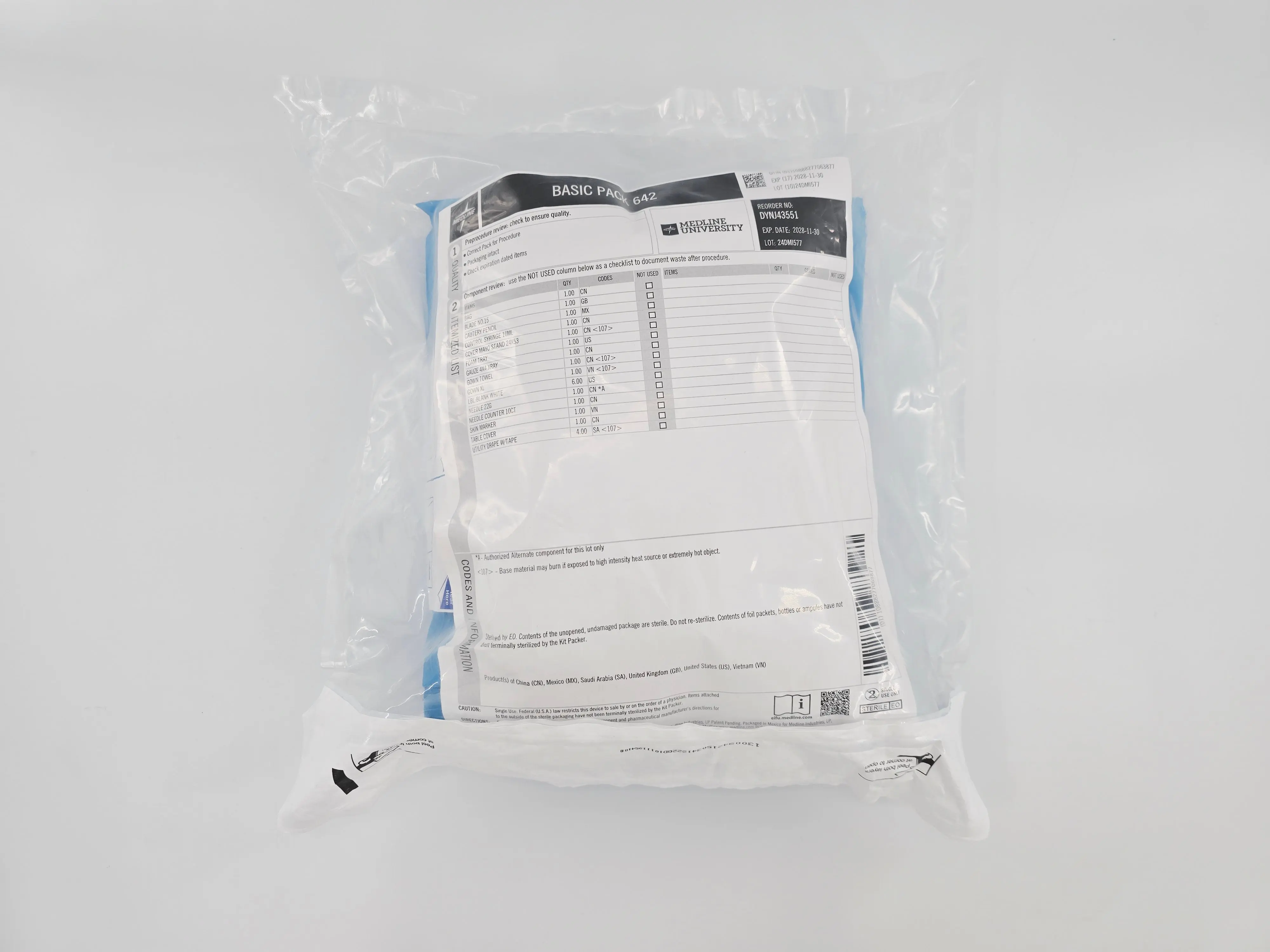 Medline DYNJ43551 Basic Pack 642 Surgical Procedure Kit - Image 2