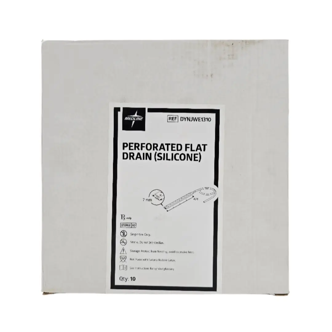 Medline DYNJWE1310 Perforated Flat Drain (Silicone) BX/10