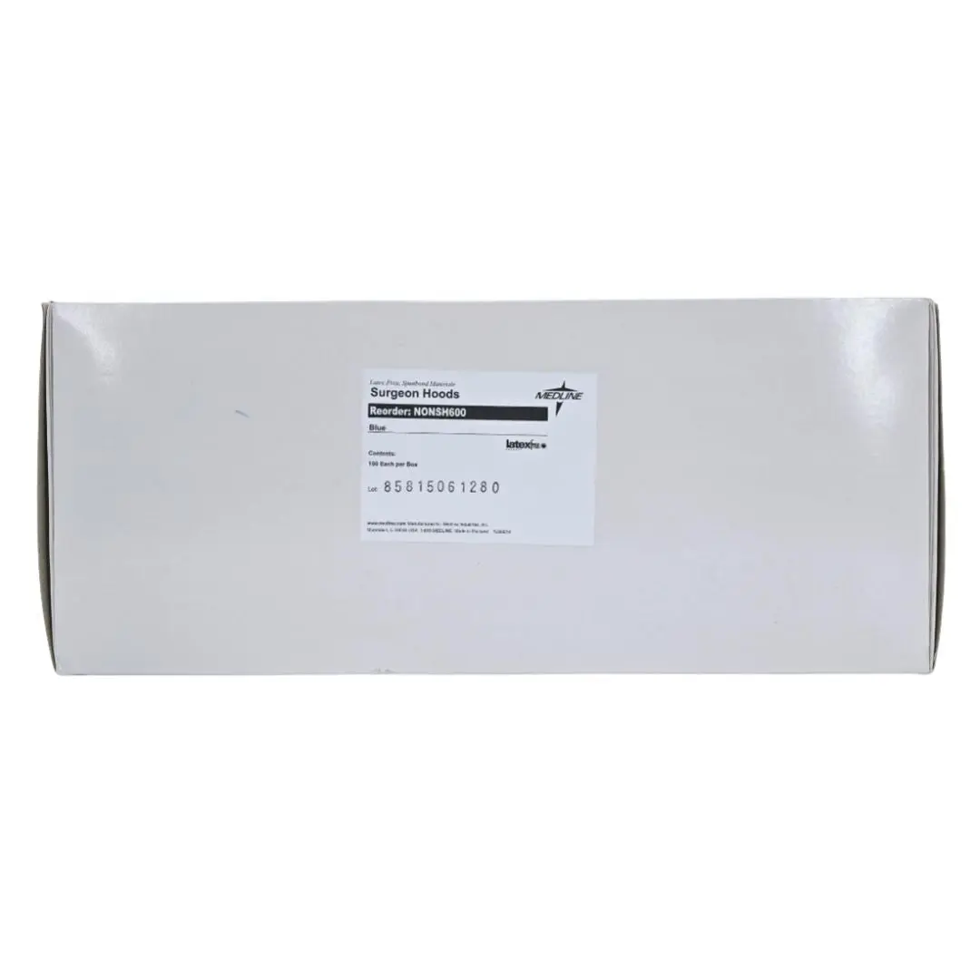 Medline NONSH600 Surgeon Hood Polypropylene Head and Beard Cover Hood Blue 100/BX