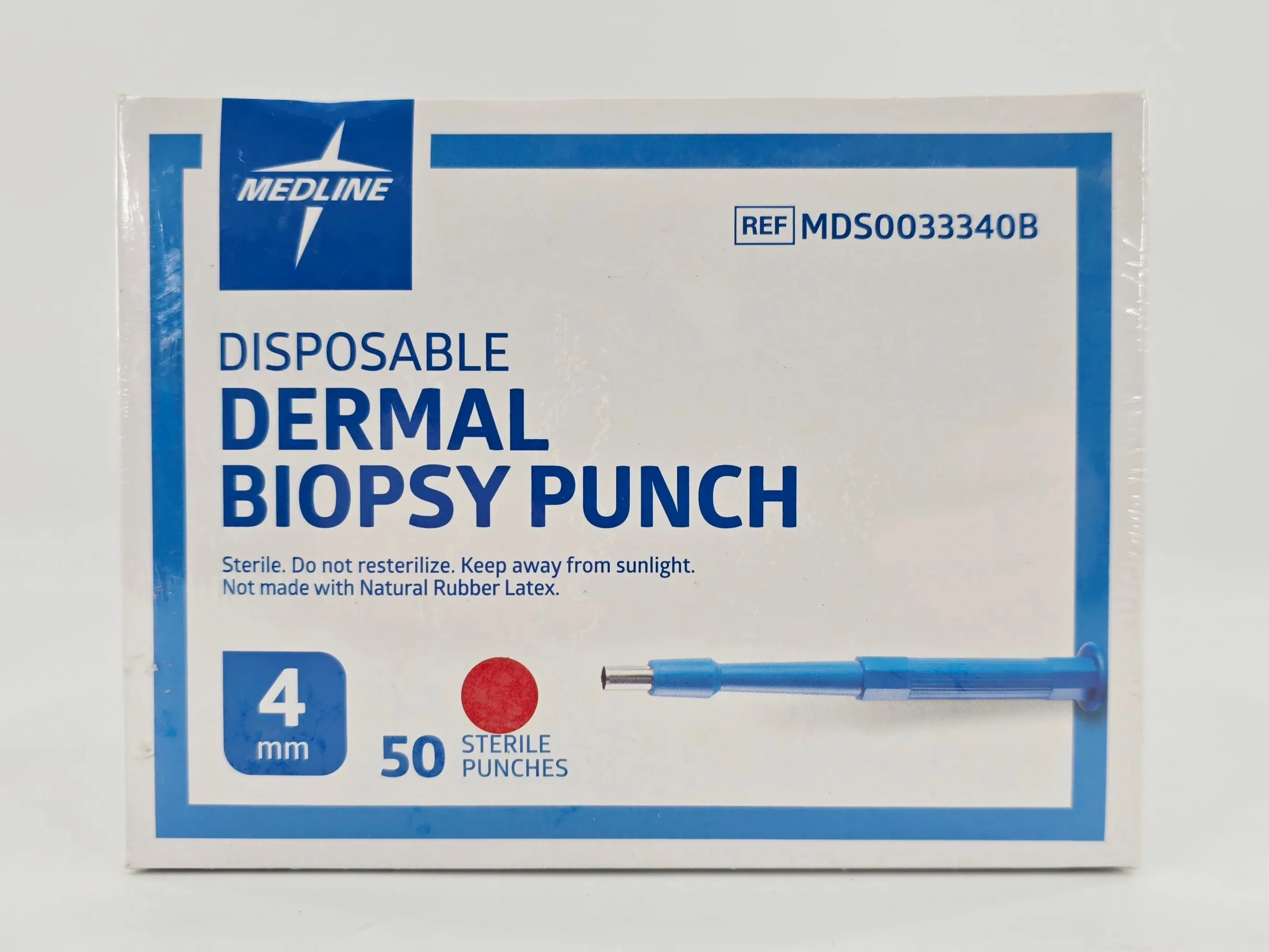 Medline MDS0033340B Disposable Dermal Biopsy Punch 4mm BX/50 - Image 2