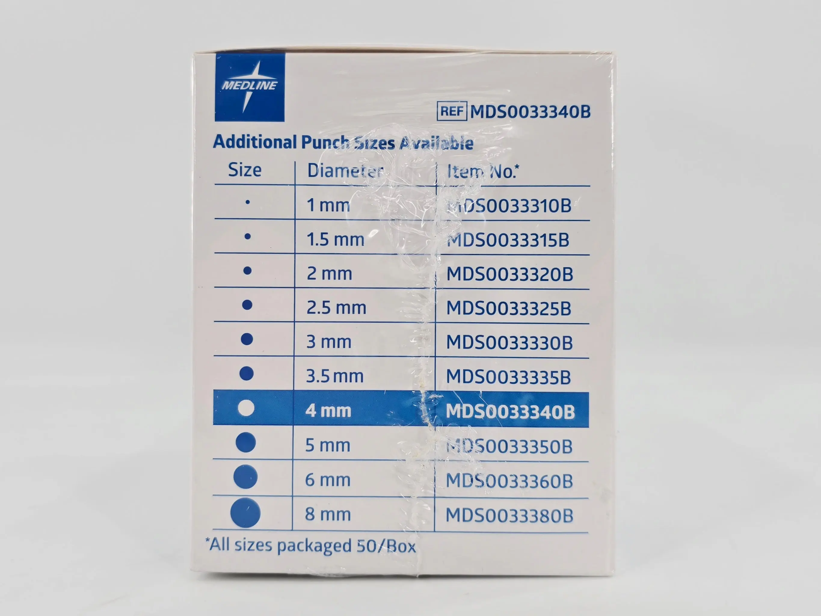 Medline MDS0033340B Disposable Dermal Biopsy Punch 4mm BX/50 - Image 3