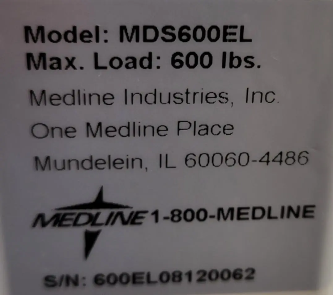 Medline MDS600EL Power Elevating 600Lb Electric Patient Lift w/ Slings - Image 9
