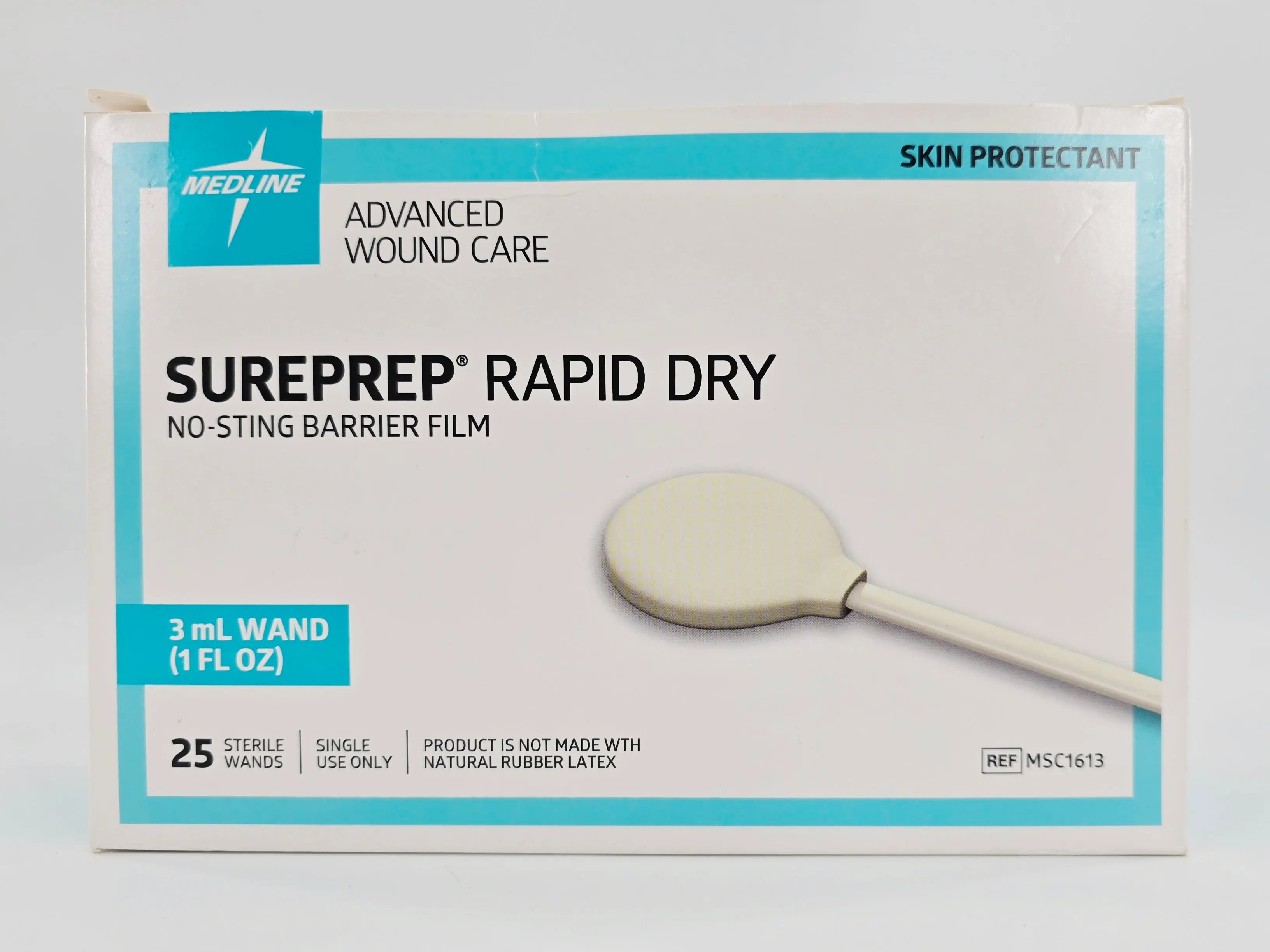 Medline MSC1613 SurePrep Rapid Dry Advanced Wound Care Skin Protectant No-Sting Barrier Film 3 mL Wand BX/25 - Image 2
