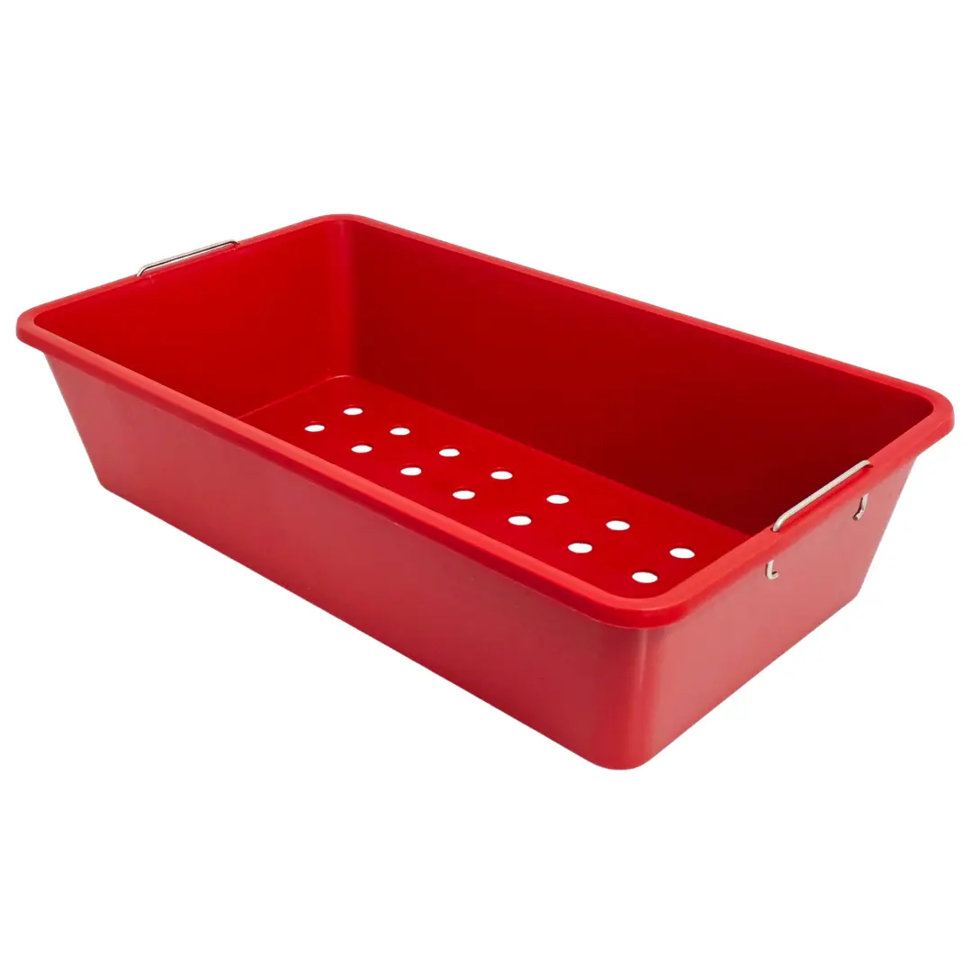 Medline Red Biohazard Instrument Transport Tote 29x18x8 with Lid & Tray - Image 3