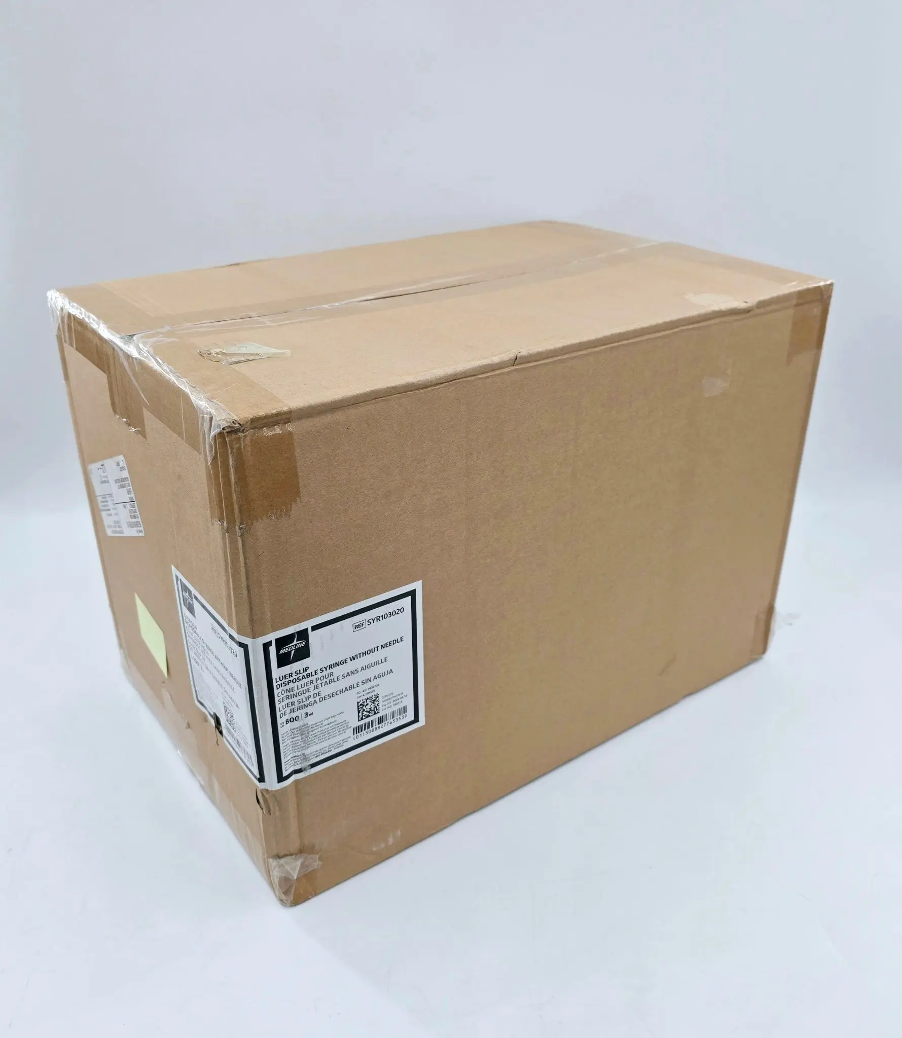 Medline SYR103020 3mL Luer Slip Disposable Syringes Without Needle Case of 800 - Image 2