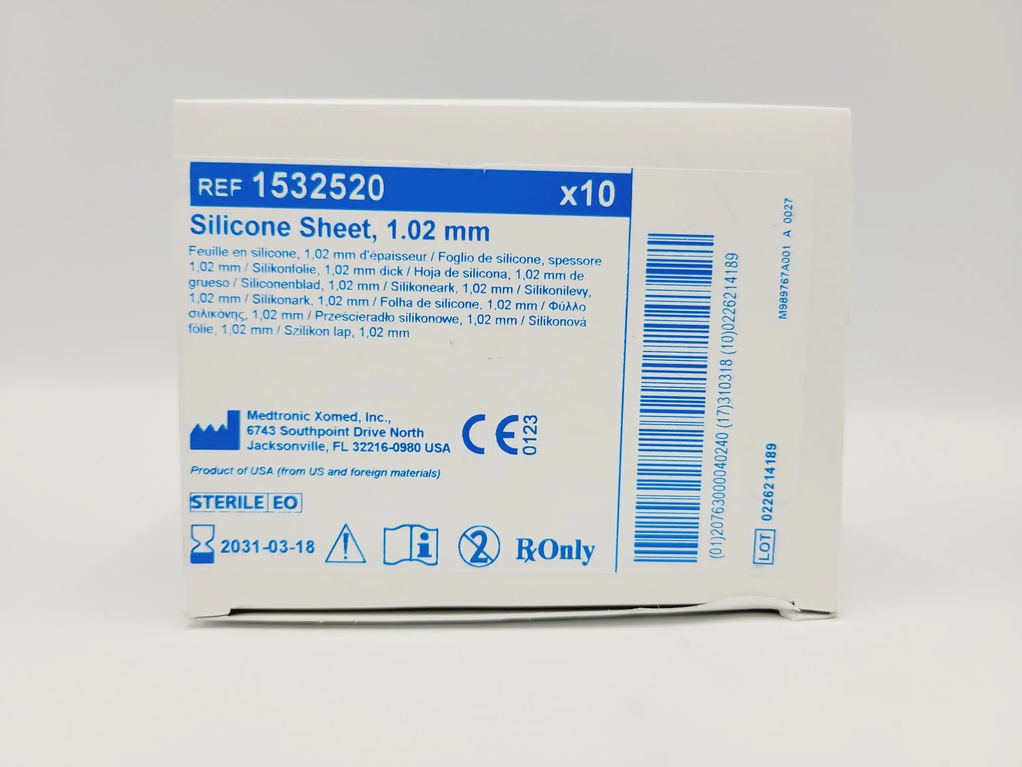 Medtronic 1532520 5x5cm Silicone Sheet 1.02mm Box Of 10 - Image 2