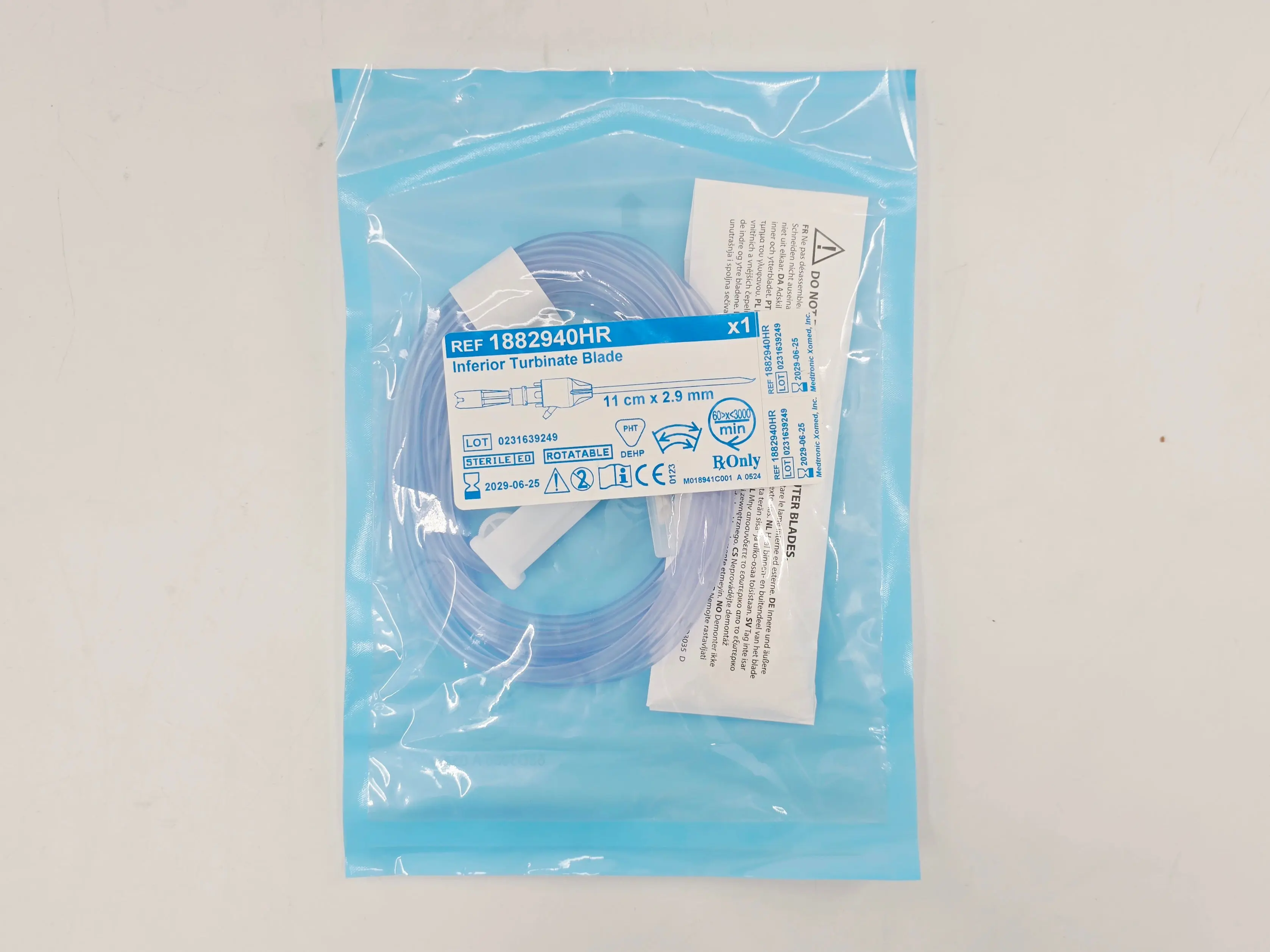 Medtronic 1882940HR Inferior Turbinate Blade 11cm x 2.9mm Rotatable 1/EA - Image 2
