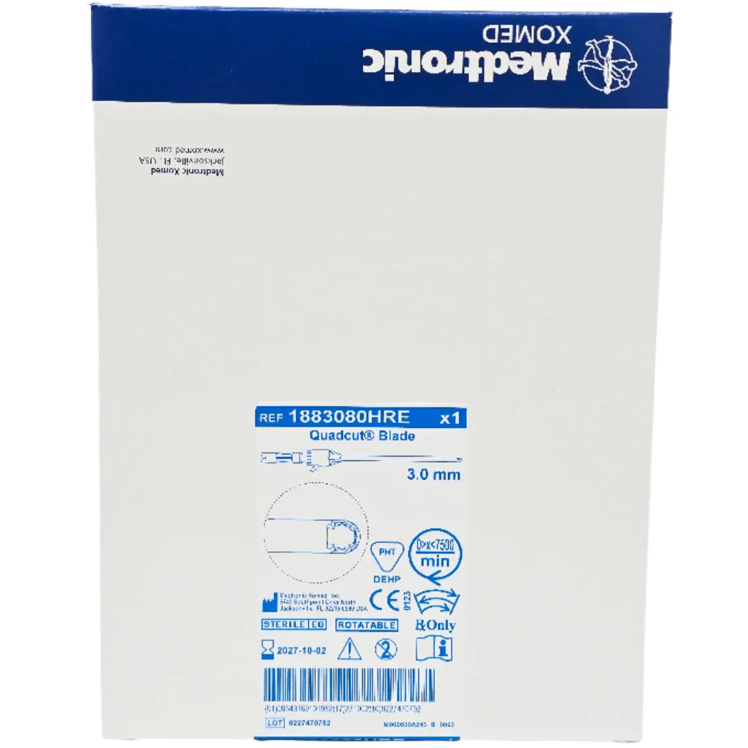 Medtronic 1883080HRE Quadcut Blade 3.0mm x 13cm Straight Rotatable