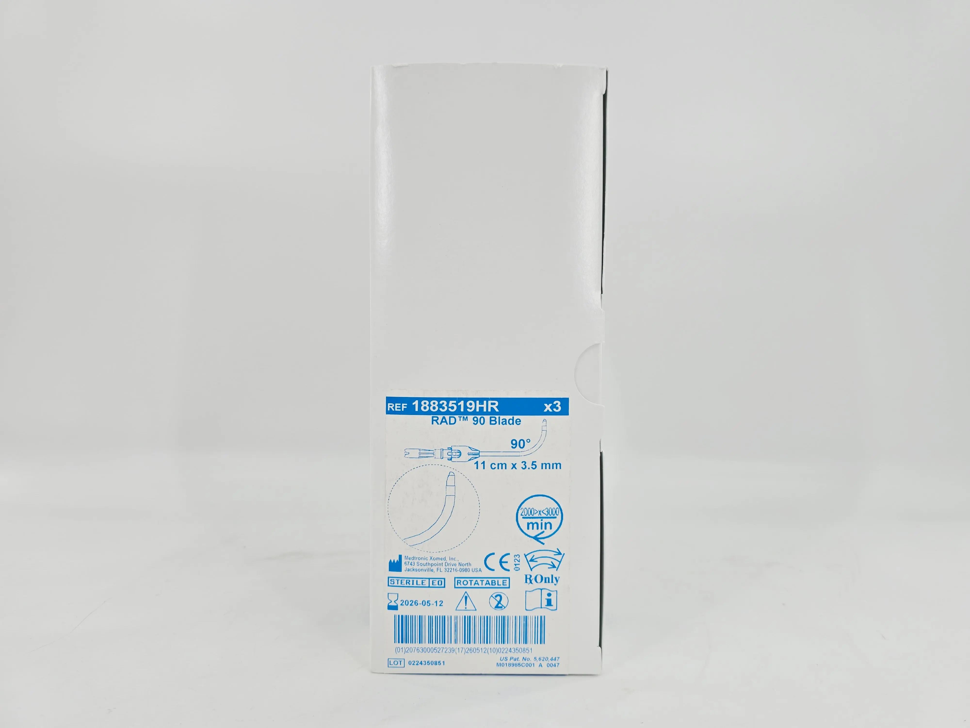 Medtronic 1883519HR RAD 90 Rotatable Curved Sinus Blade 90° 11 cm x 3.5 mm 3/BX - Image 2