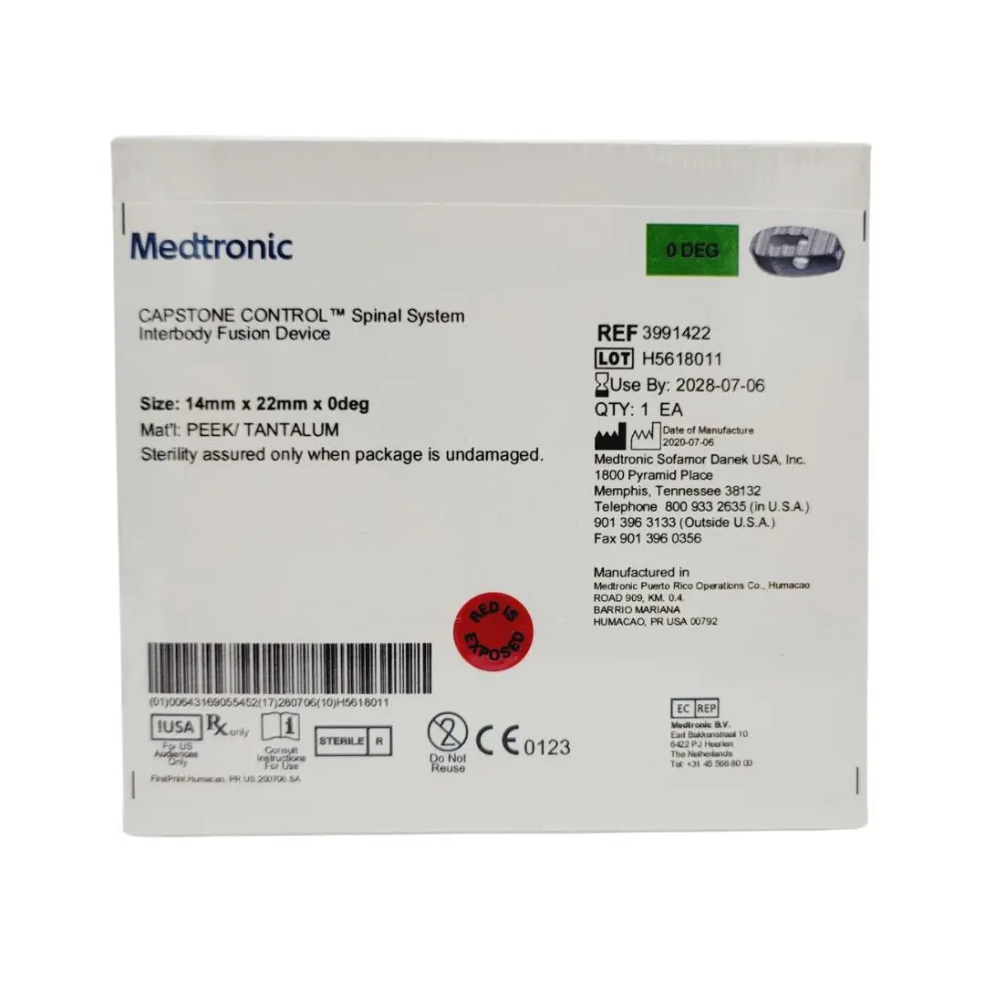 Medtronic 3991422 0 Deg 14mm x 22mm Capstone Control Interbody Fusion Device