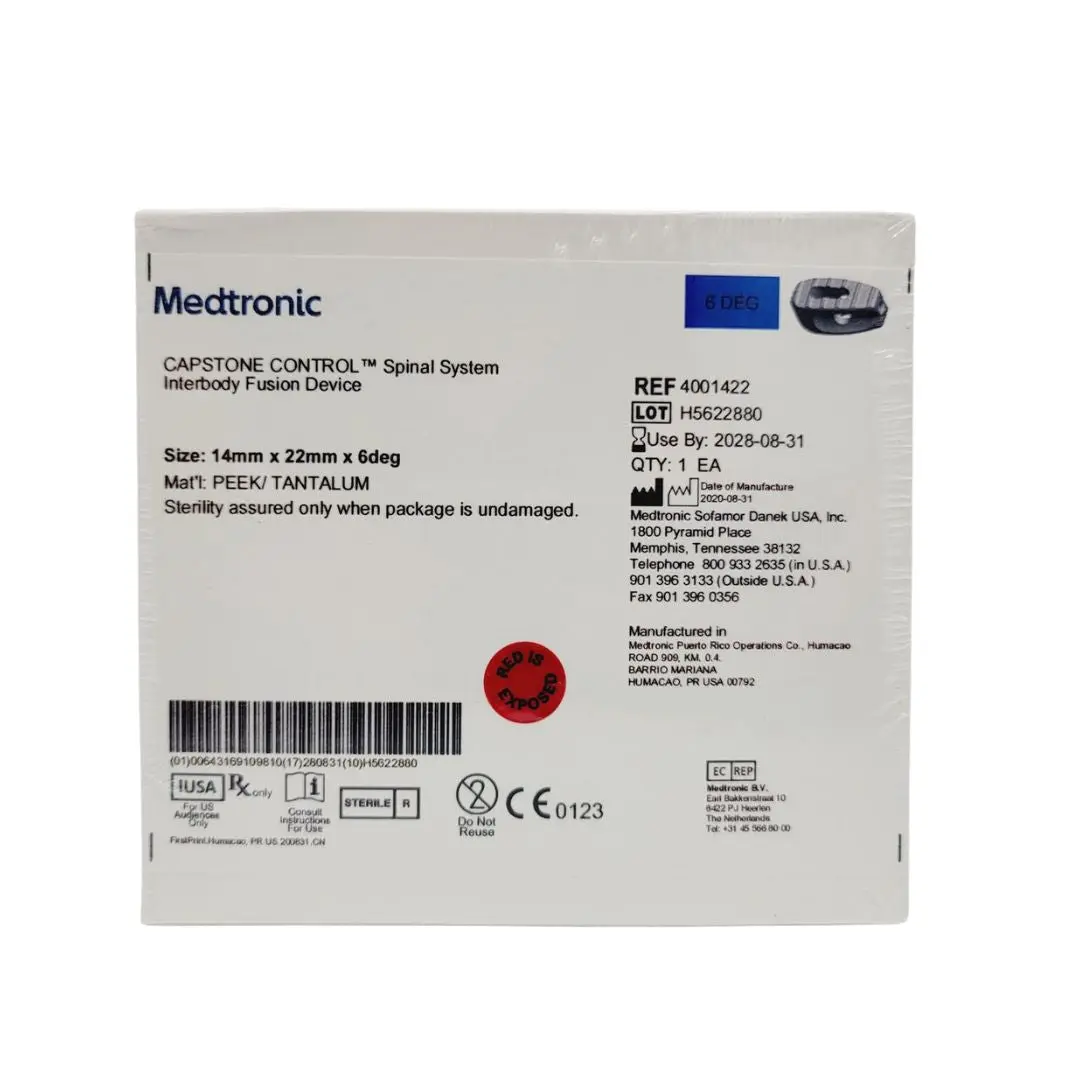 Medtronic 4001422 6 Deg 14mm x 22mm Capstone Control Interbody Fusion Device