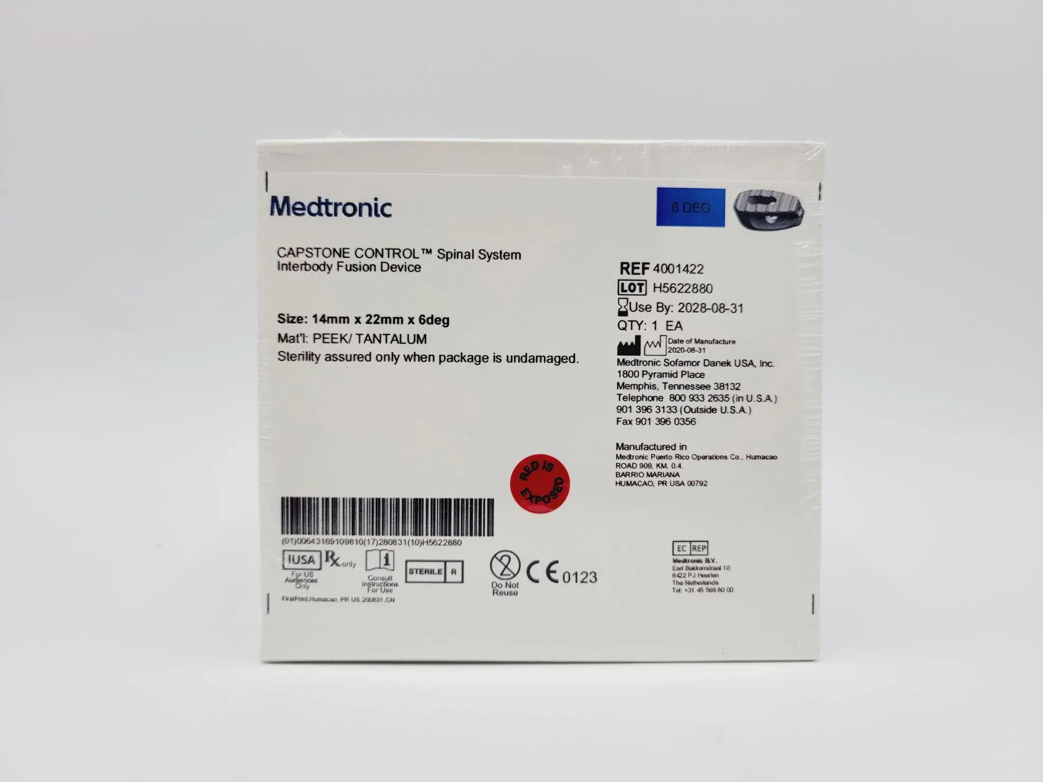 Medtronic 4001422 6 Deg 14mm x 22mm Capstone Control Interbody Fusion Device - Image 2