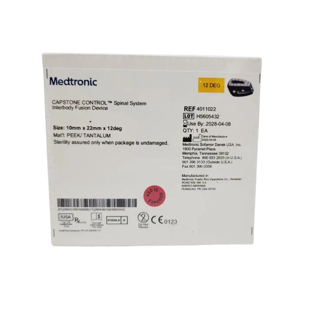 Medtronic 4011022 12 Deg 10mm x 22mm Capstone Control Interbody Fusion Device