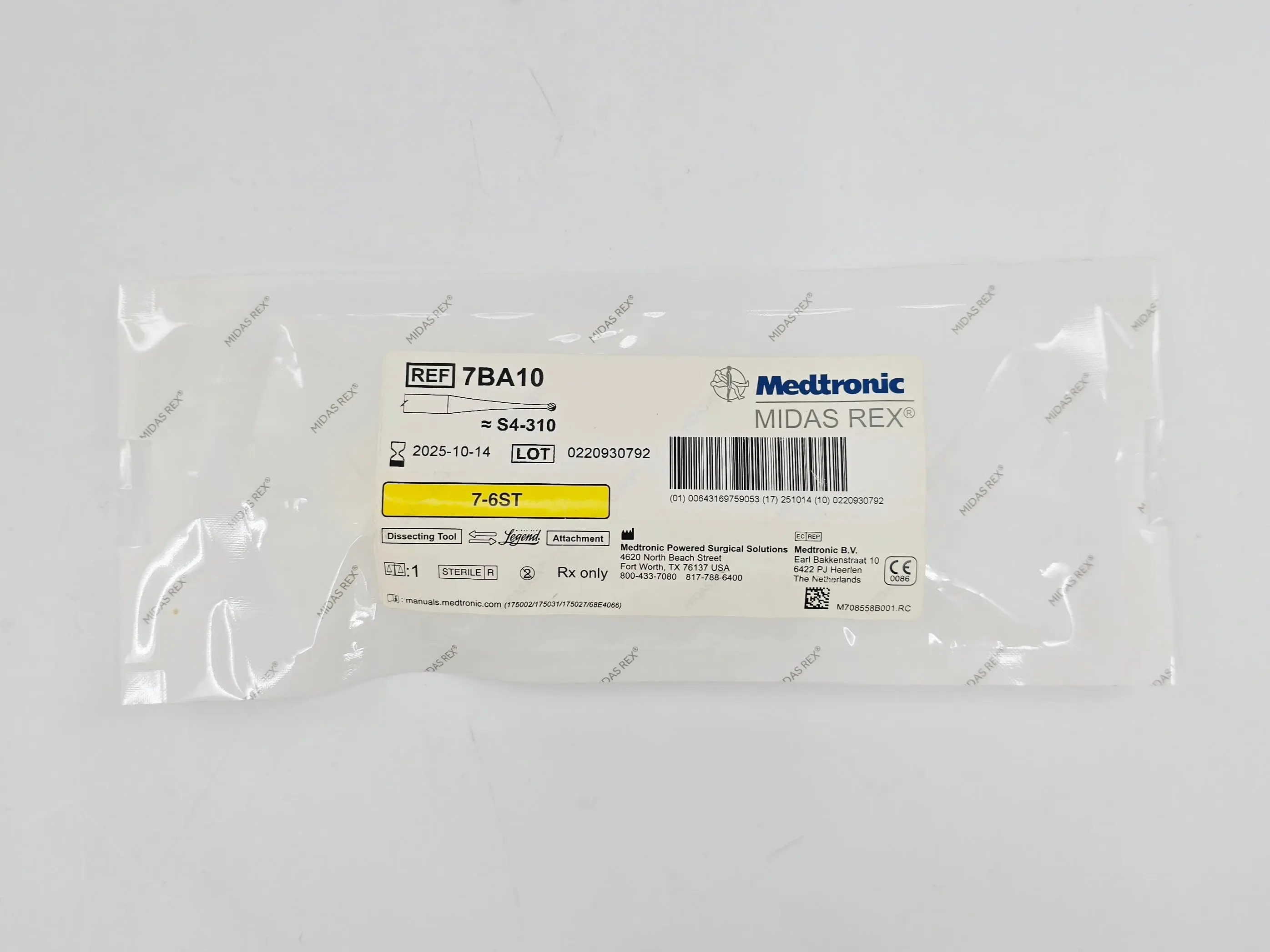 Medtronic 7BA10 Midas Rex 7-6ST Legend Bur Attachment 7cm x 1mm Dissecting Tool - Image 2