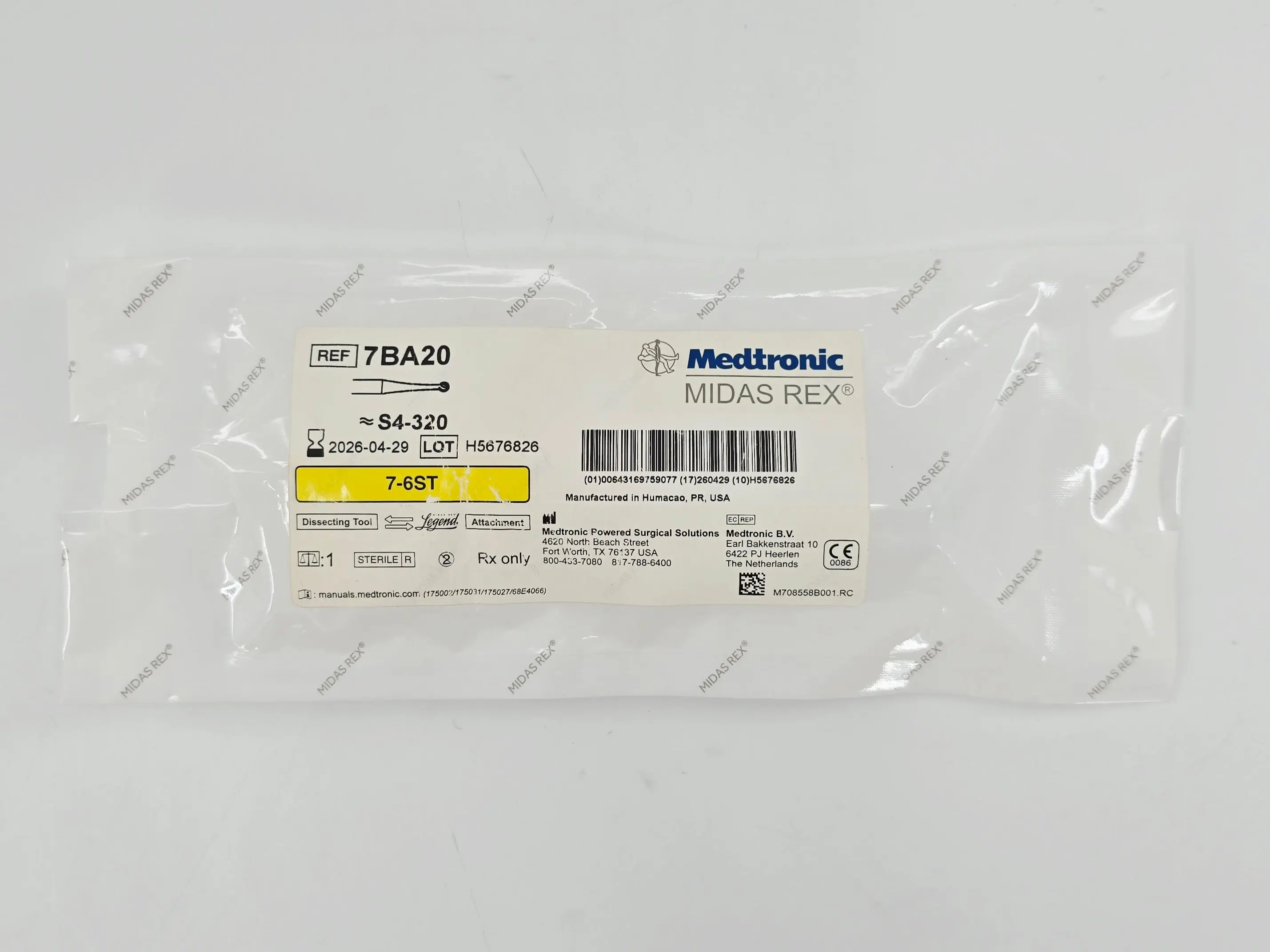 Medtronic 7BA20 Midas Rex 7-6ST Legend Bur Attachment 7cm x 2mm Dissecting Tool - Image 2