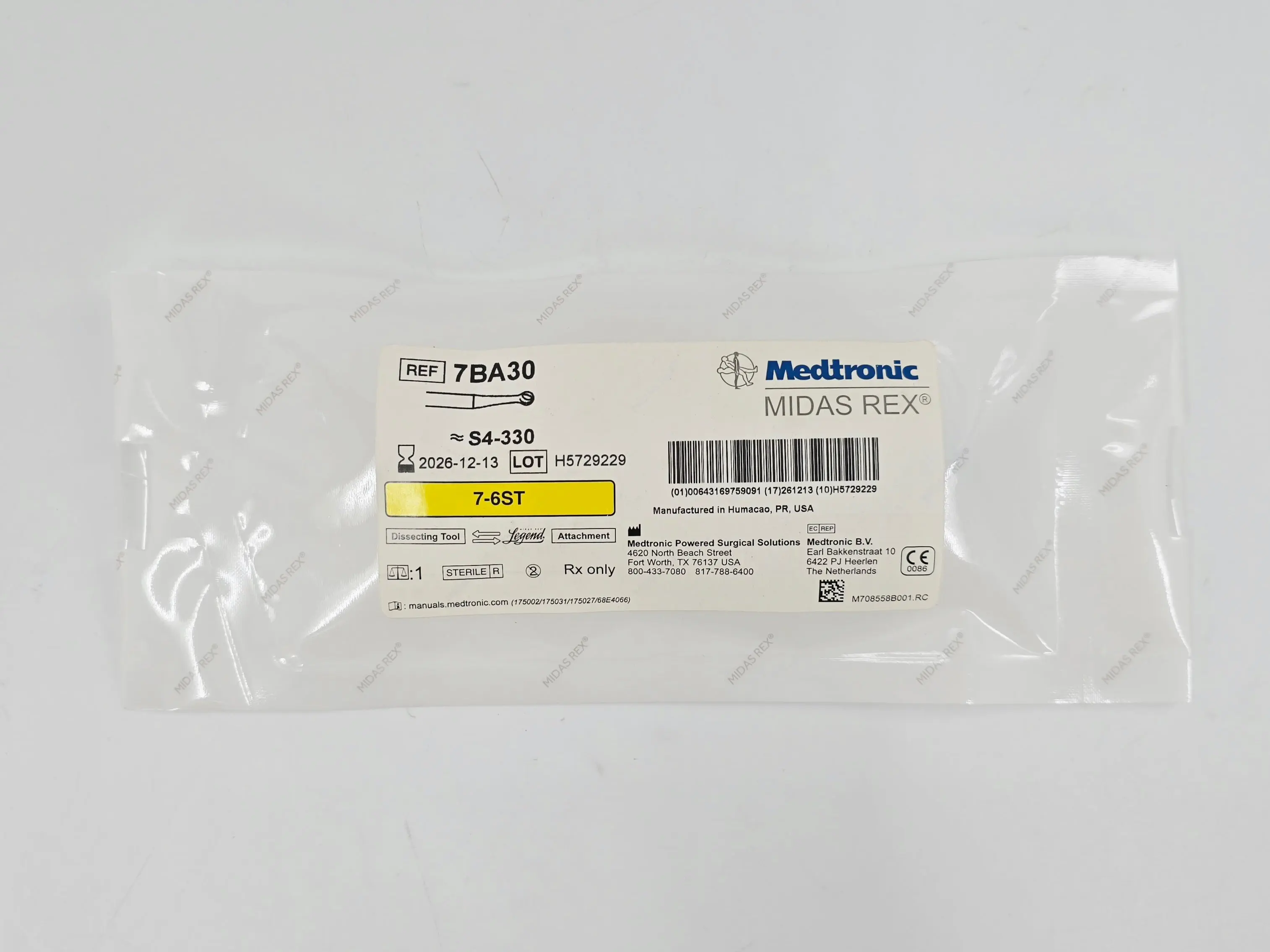 Medtronic 7BA30 Midas Rex 7-6ST Legend Bur Attachment 7cm x 3mm Dissecting Tool - Image 2