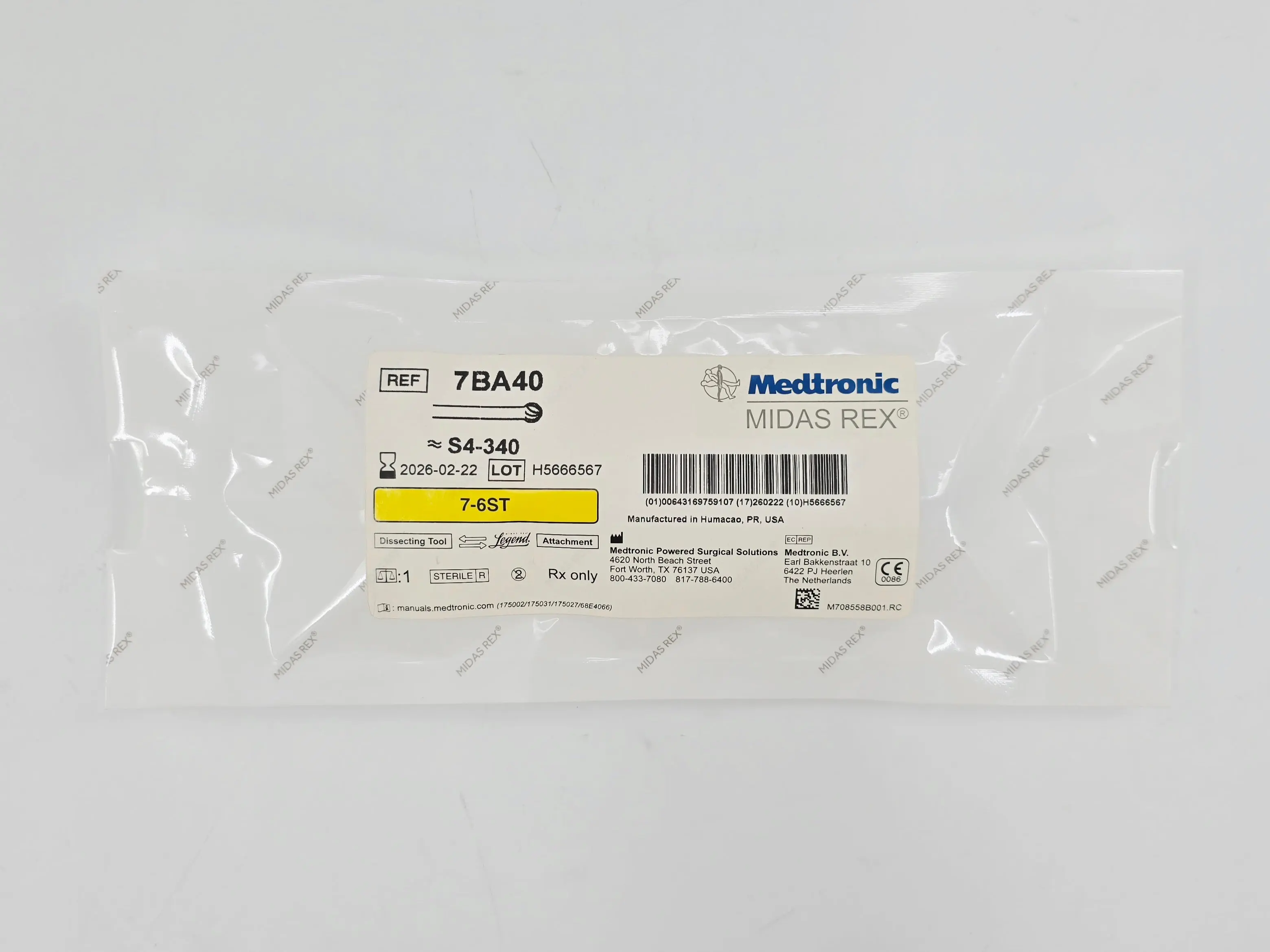 Medtronic 7BA40 Midas Rex 7-6ST Legend Bur Attachment 7cm x 4mm Dissecting Tool - Image 2