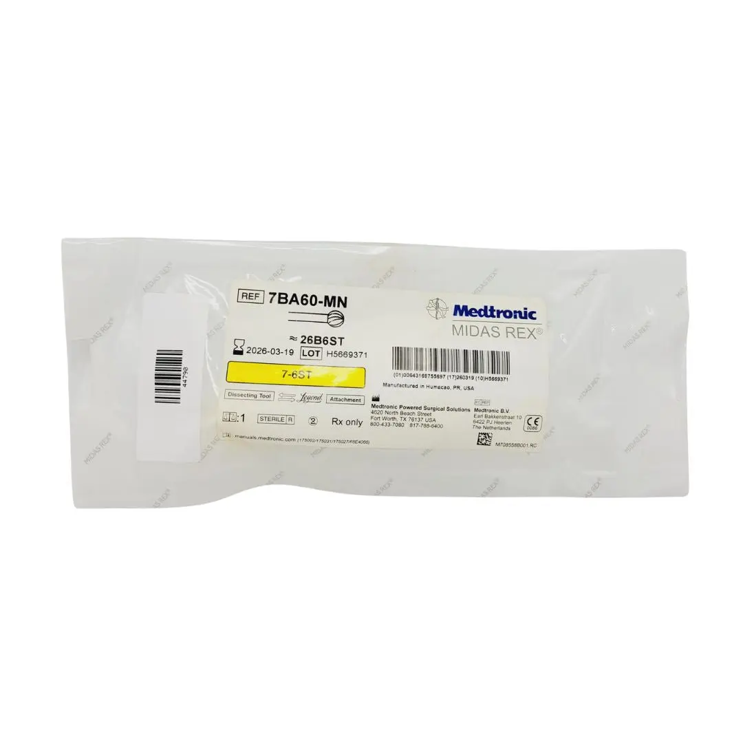 Medtronic 7BA60-MN Midas Rex 7cm x 6mm 7-6ST Legend Bur Attachment