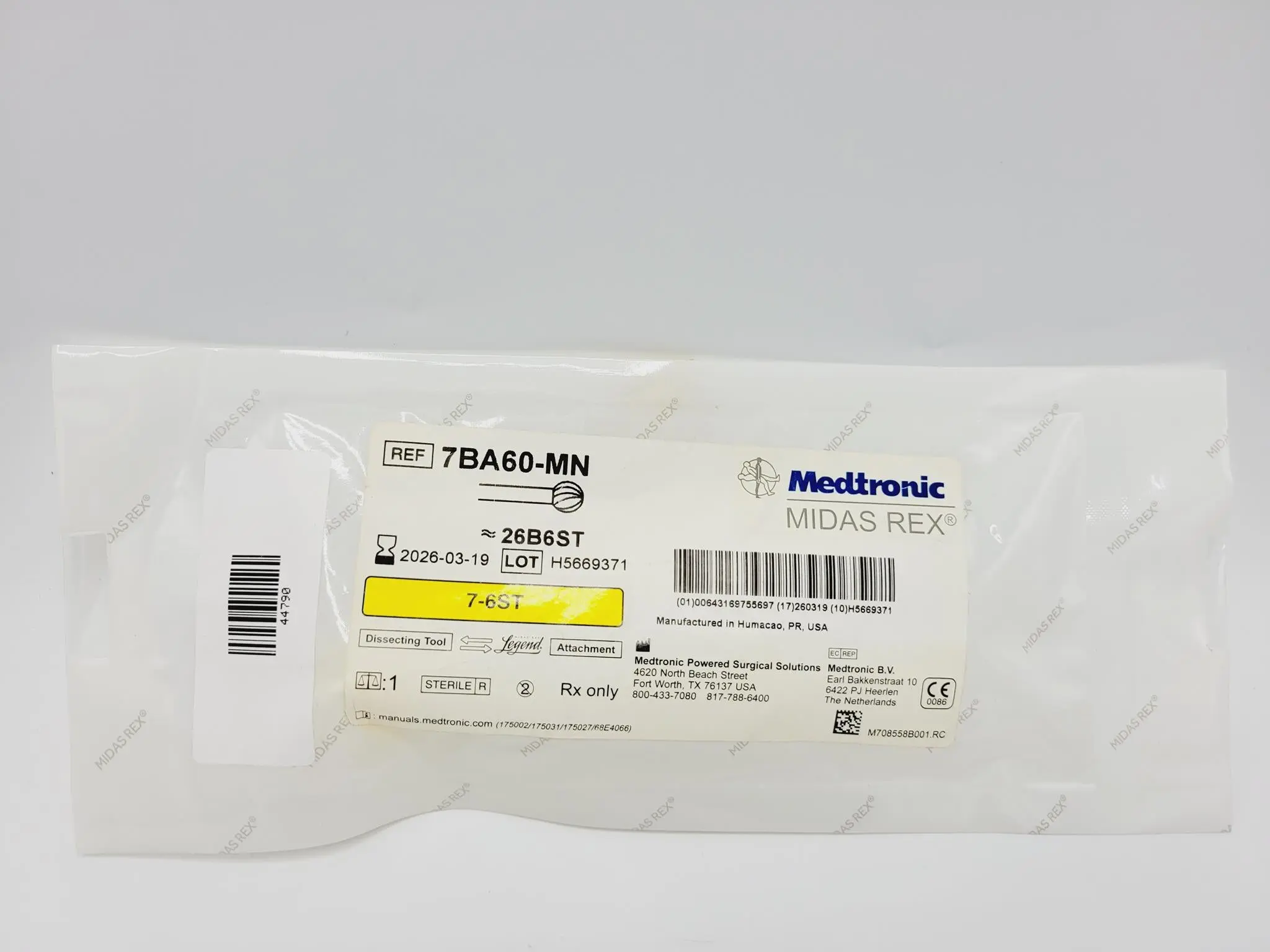 Medtronic 7BA60-MN Midas Rex 7cm x 6mm 7-6ST Legend Bur Attachment - Image 2