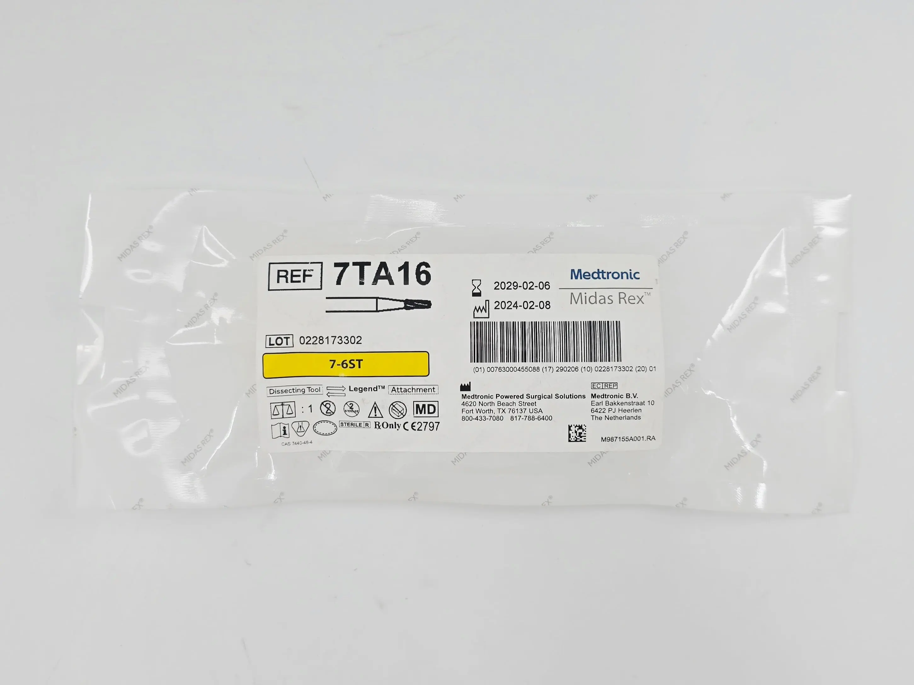 Medtronic 7TA16 Midas Rex 7-6ST Legend Bur Attachment 7cm x 1.6mm Dissecting Tool - Image 2