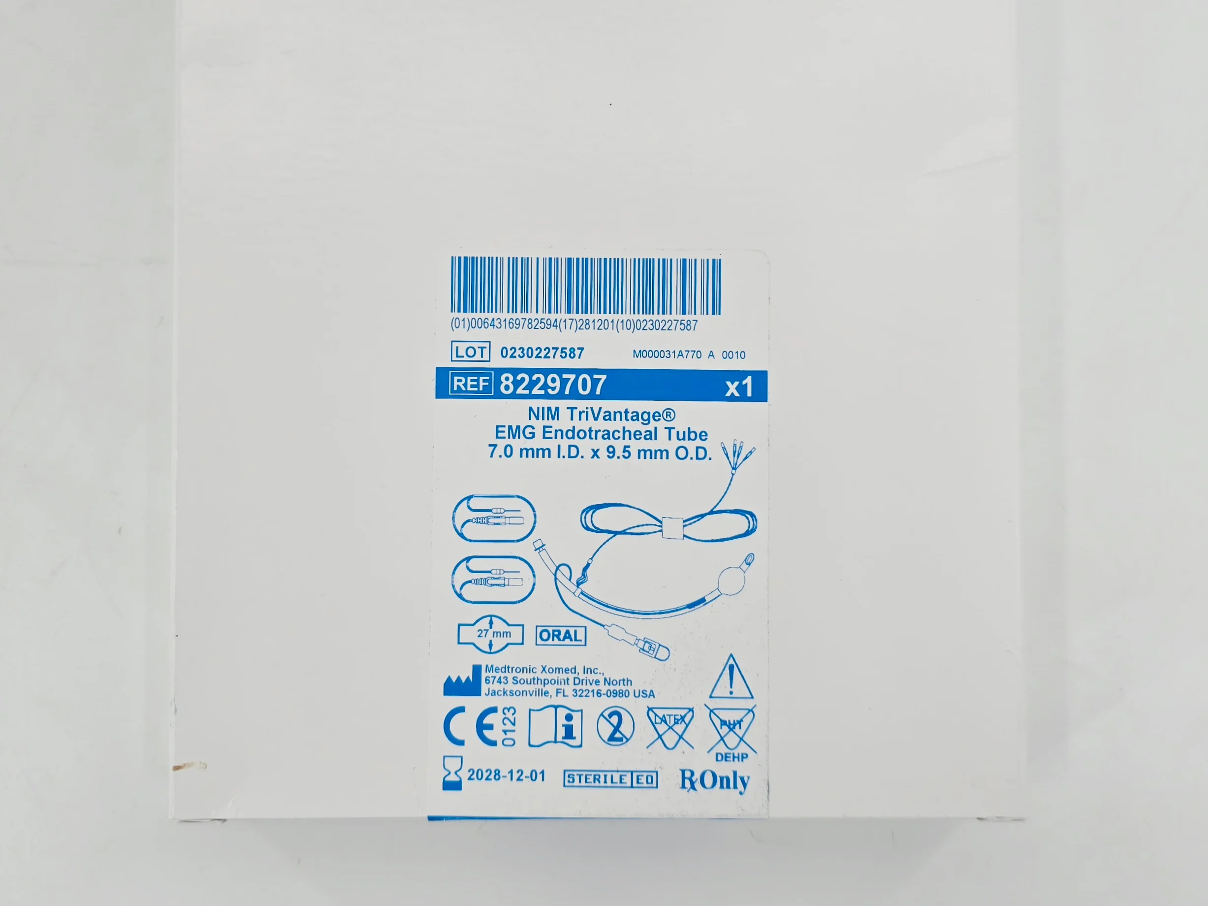 Medtronic 8229707 NIM TriVantage EMG Endotracheal Tube 7.0mm I.D. x 9.5mm O.D. 1/EA - Image 3