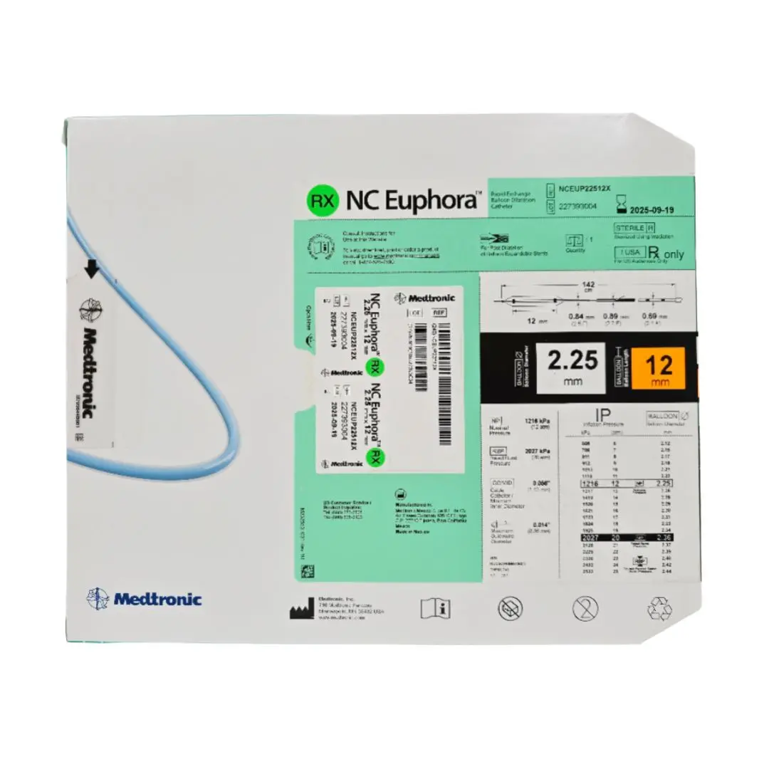 Medtronic NCEUP22512X NC Euphora 2.25mm x 12mm Noncompliant Balloon Dilation Catheter