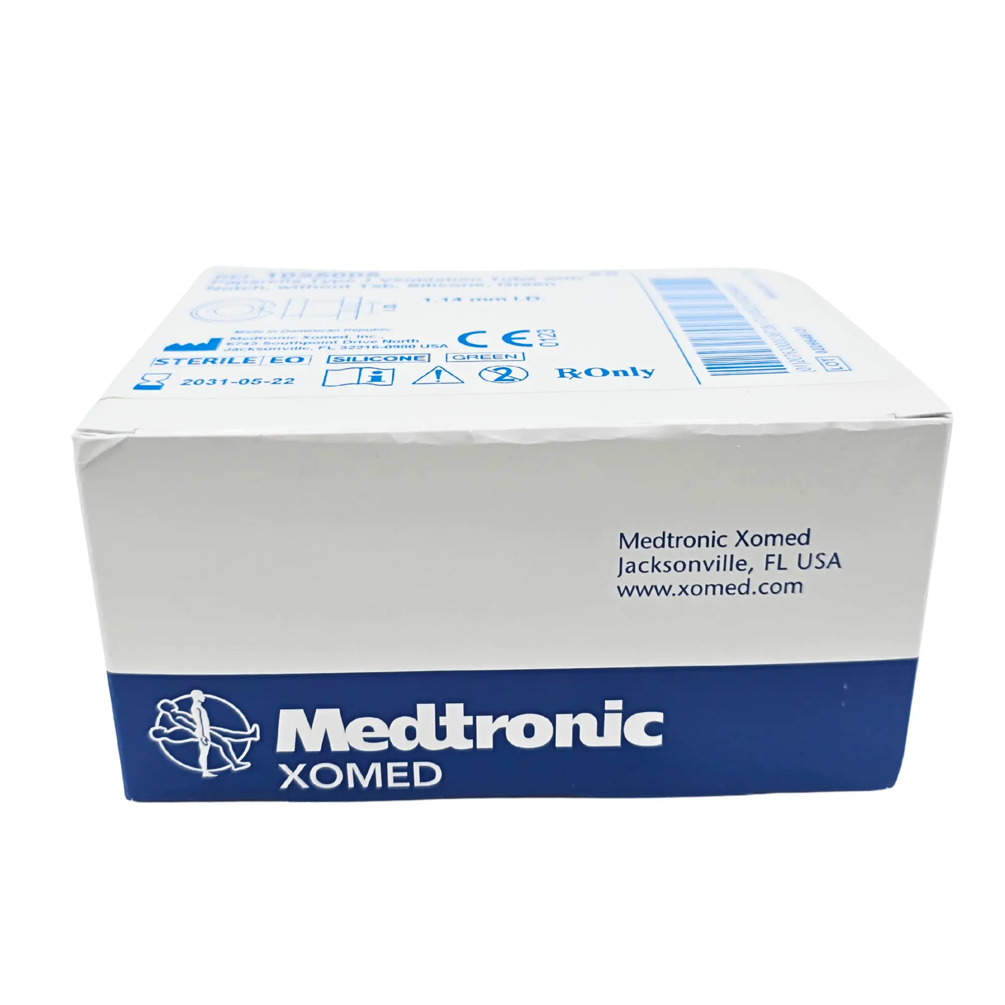 Medtronic Xomed 1025005 Paparella-Type Vent Tube - 1.14mm ID, Silicone with Notch (Box of 5)