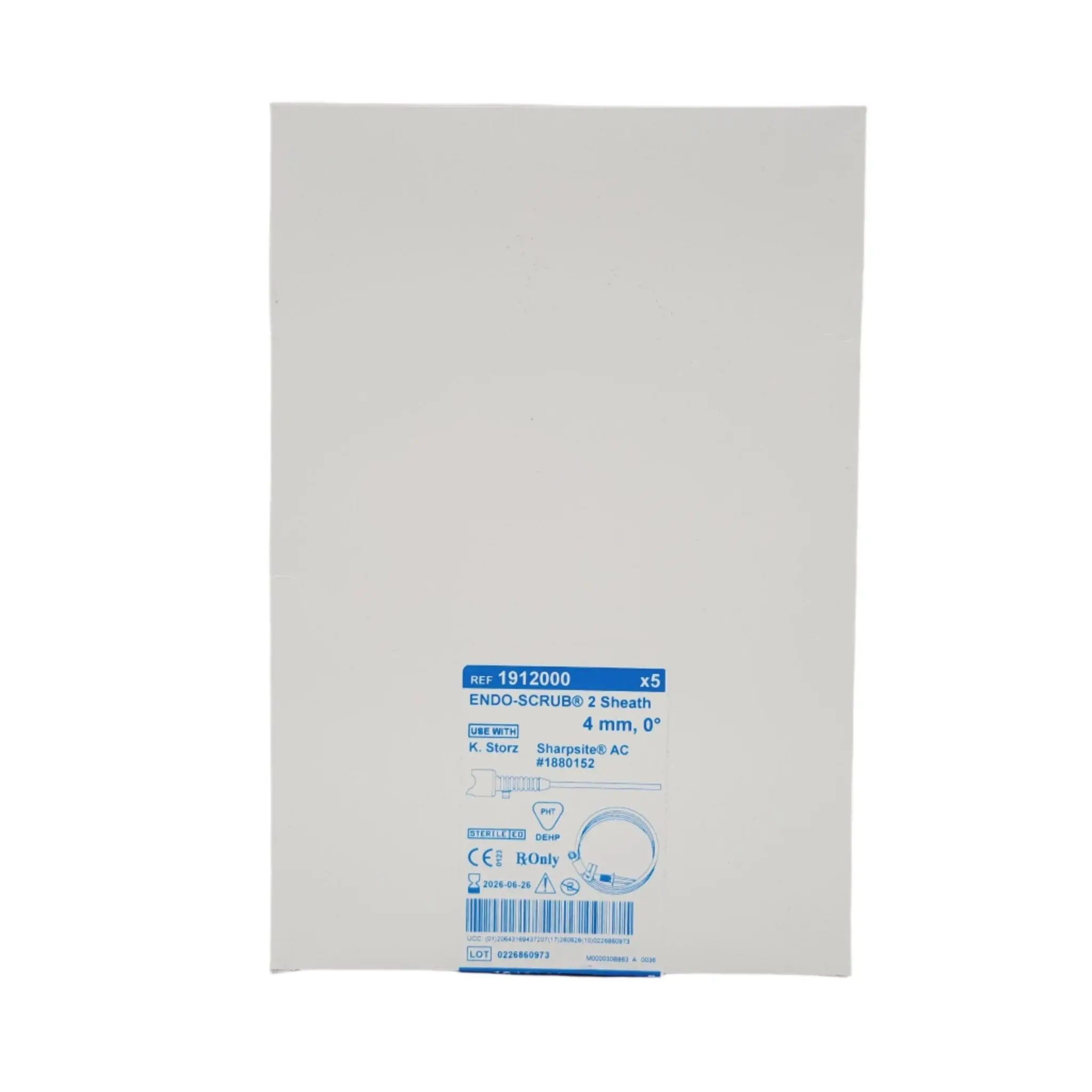 Medtronic XOMED 1912000 ENDO-SCRUB 2 Sheath 4mm, 0 Degree Box of 5