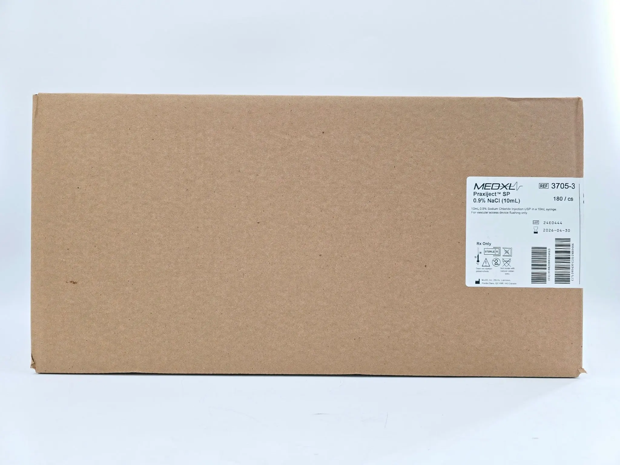 Amsino MEDXL Prefilled Saline Syringe Praxiject SP 0.9% NaCl (10mL) Disposable 3705-3 180/cs - Image 2