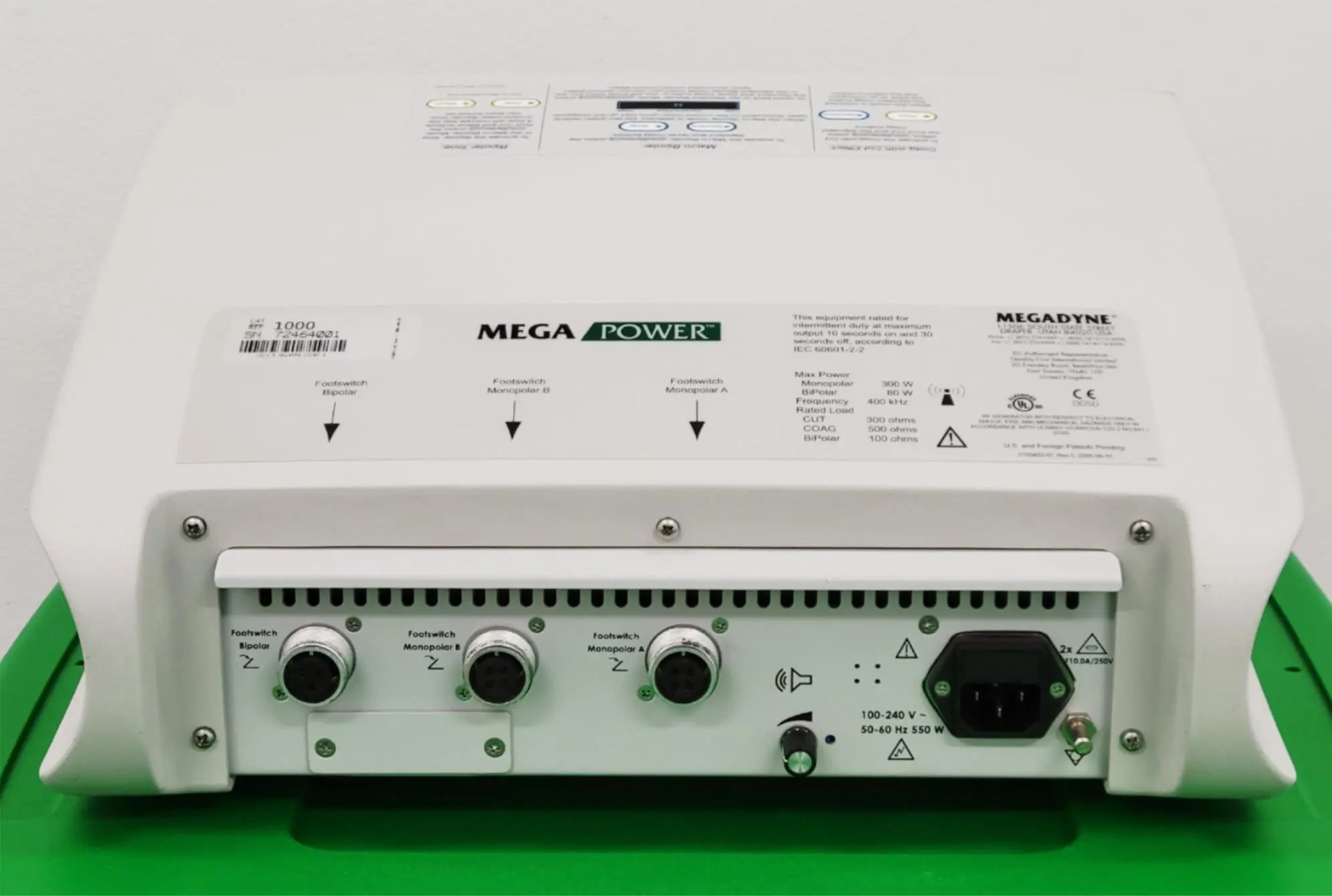 Megadyne Mega Power 1000 Electrosurgical w/ Footswitch & Rolling Stand - Image 4