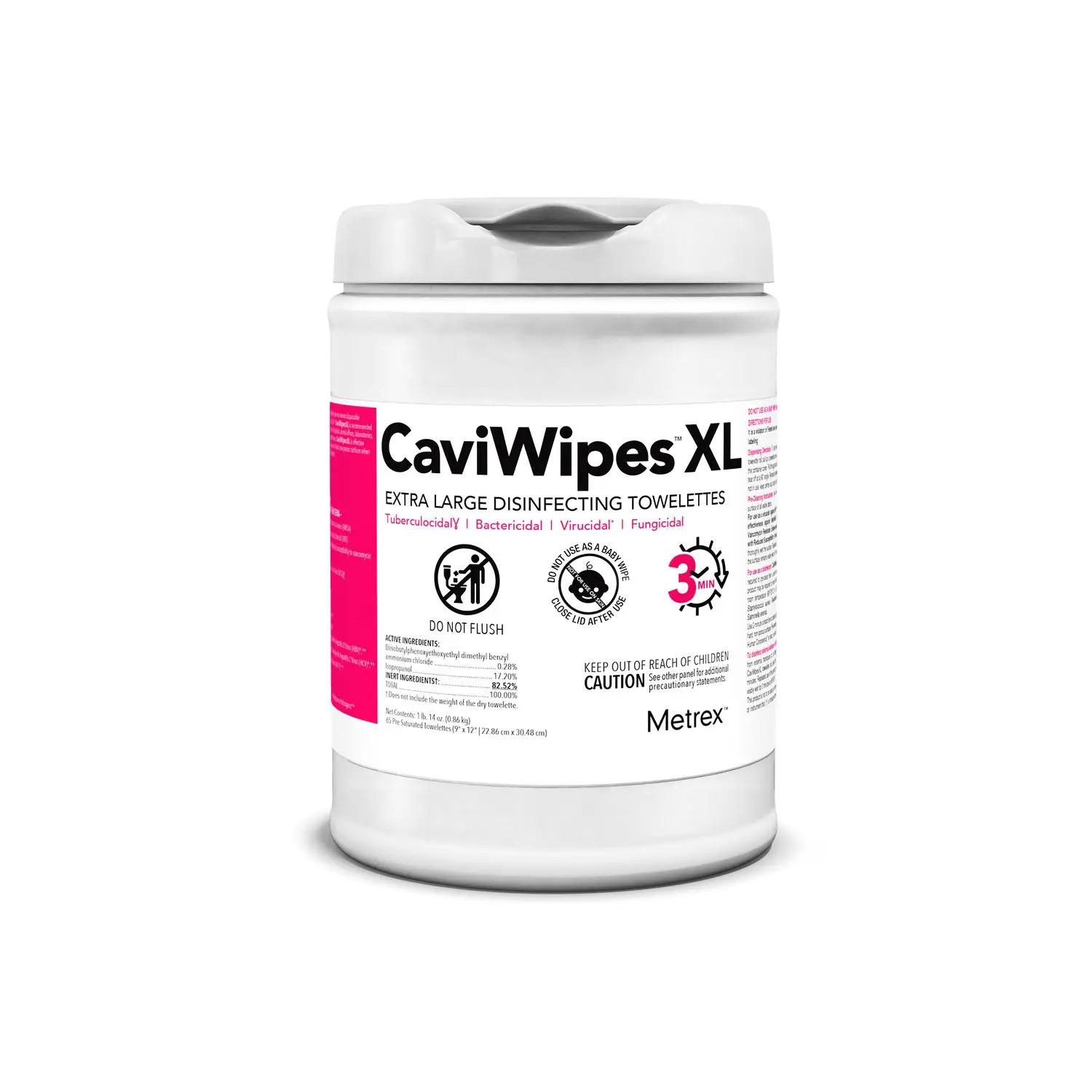 METREX 13-1150 CAVIWIPES DISINFECTING TOWELETTES XL CaviWipes, 65 Wipes, 12 canisters/cs (40 cs/plt) (091264)