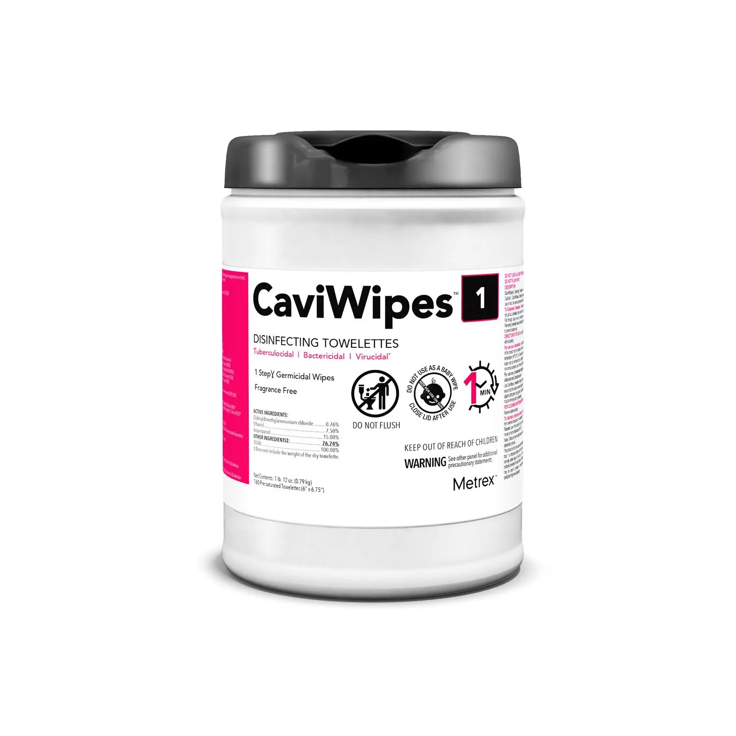 METREX 13-5100 CAVIWIPES1 SURFACE DISINFECTANT CaviWipes1, 6" x 6¾", 160 ct/can, 12 can/cs (40 cs/plt) (091258)