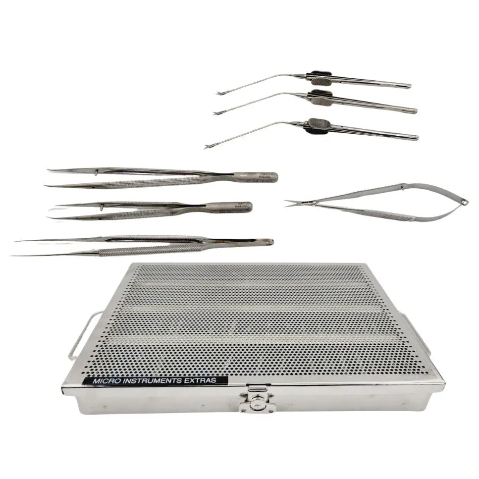 Micro Neurosurgery Instruments Extra Set w/ Weck 1077 Sterilization Case