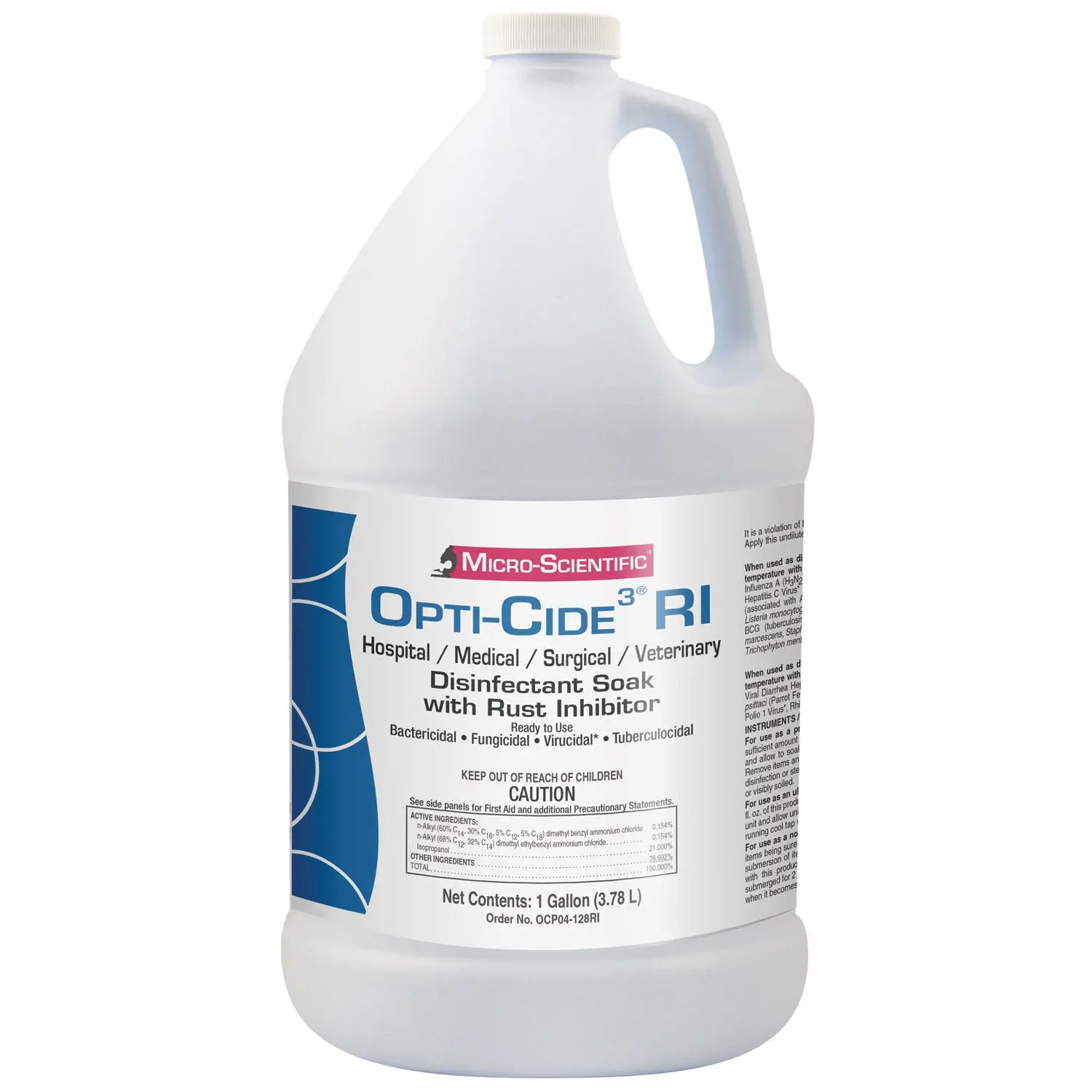 MICRO-SCIENTIFIC OCP04-128RI OPTI-CIDE3 DISINFECTANT Opti-Cide3, 1 Gallon, Rust Inhibitor, Instrument Disinfectant, Pour Bottle, 4/cs