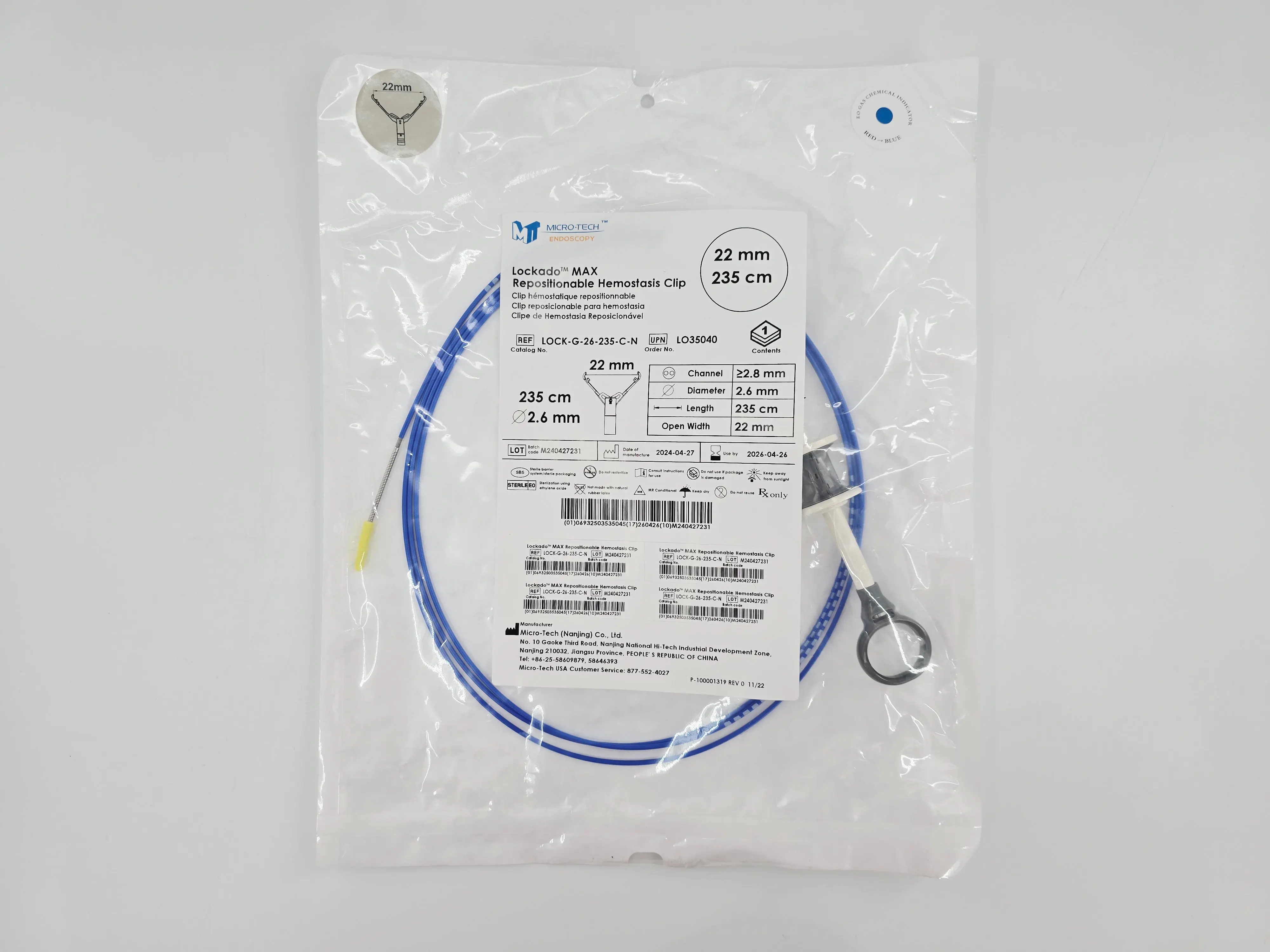 Micro-Tech LOCK-G-26-235-C-N Lockado MAX Repositionable Homeostasis Clip 22mm 235cm - Image 2